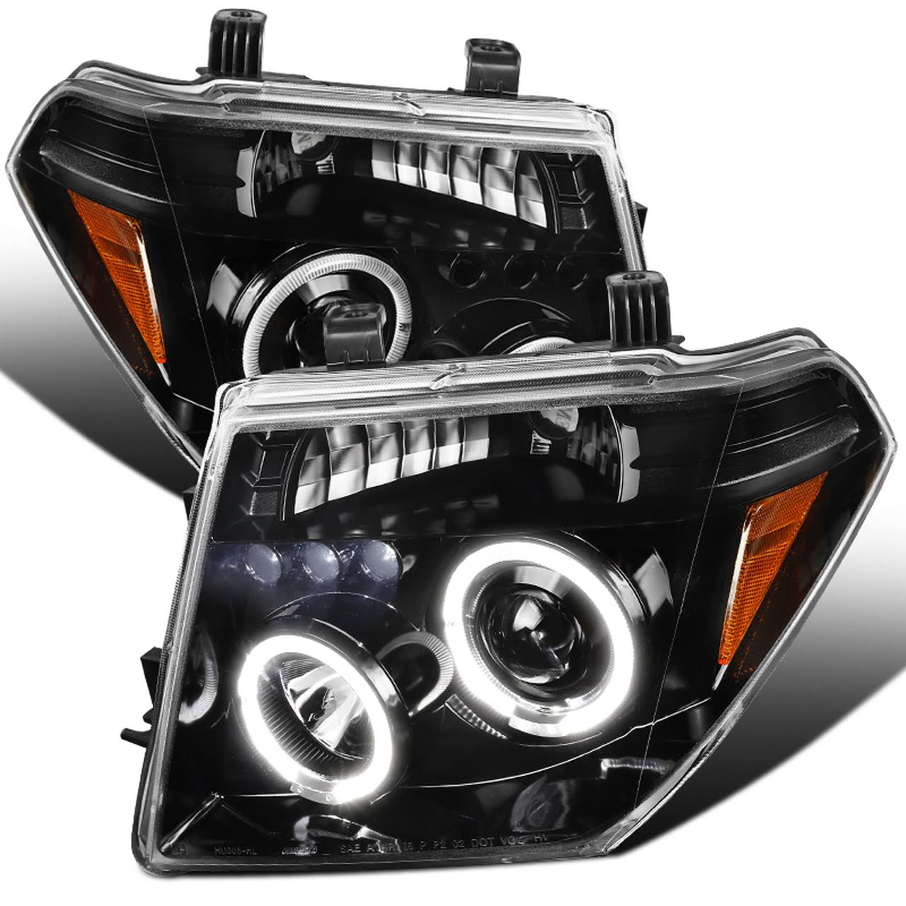 Spec-D Tuning for Nissan Frontier Pathfinder Jet Black Halo Projector Headlights Left+Right