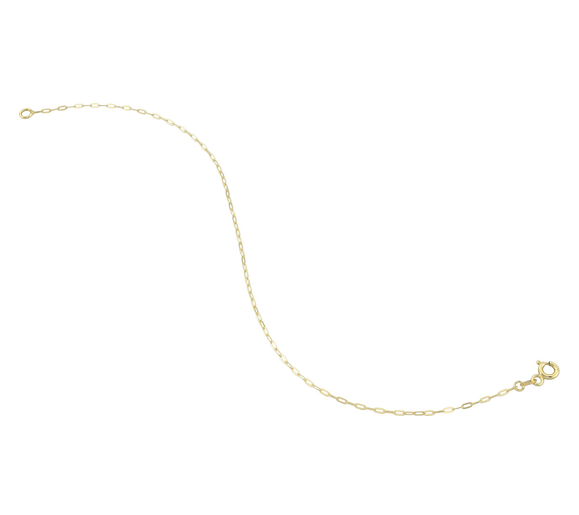 Adorna 14K Gold 1.25mm Solid Paperclip ChainBracelet