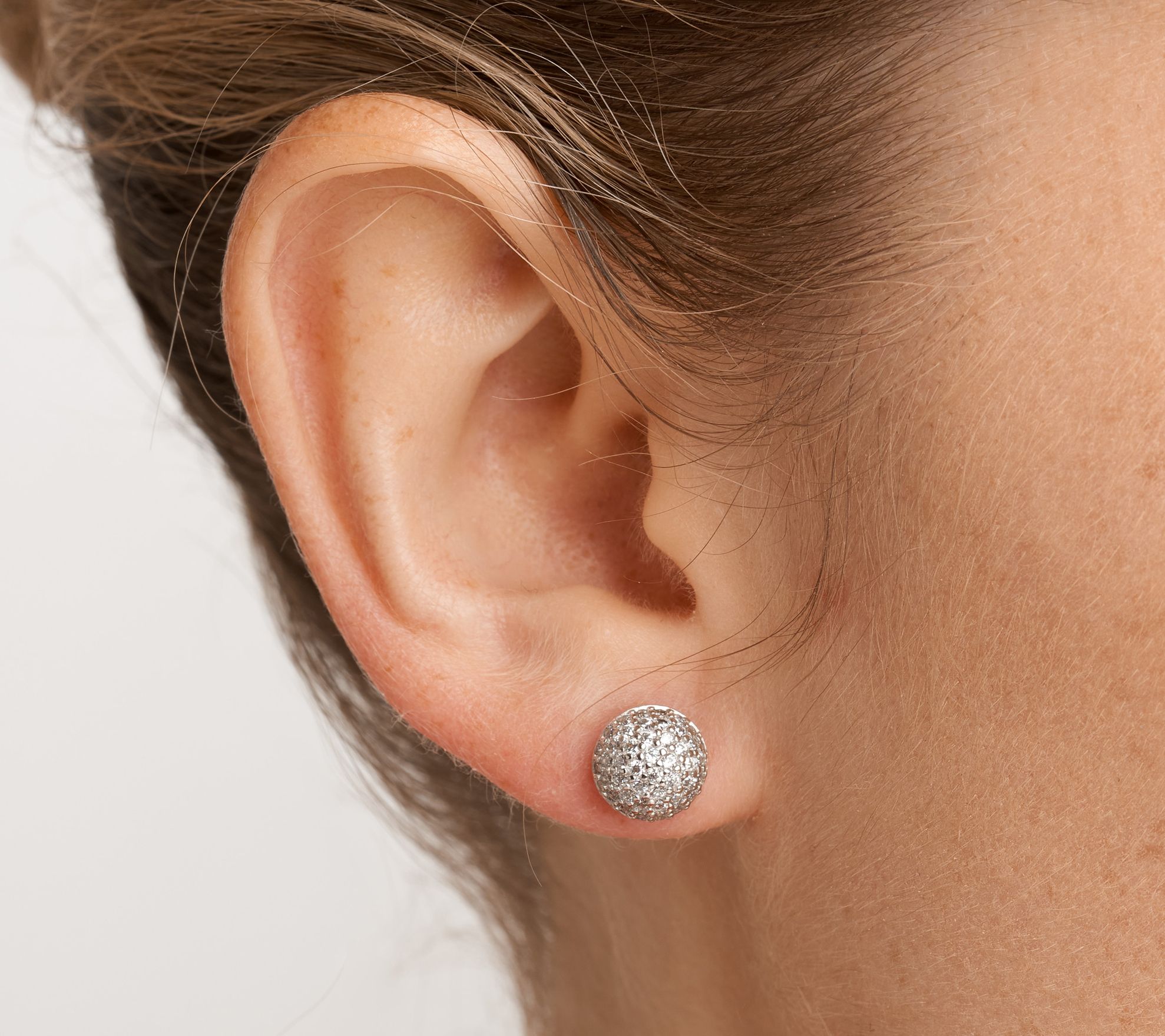 Diamonique 1.65 cttw Ball Stud Earrings, Sterling Silver