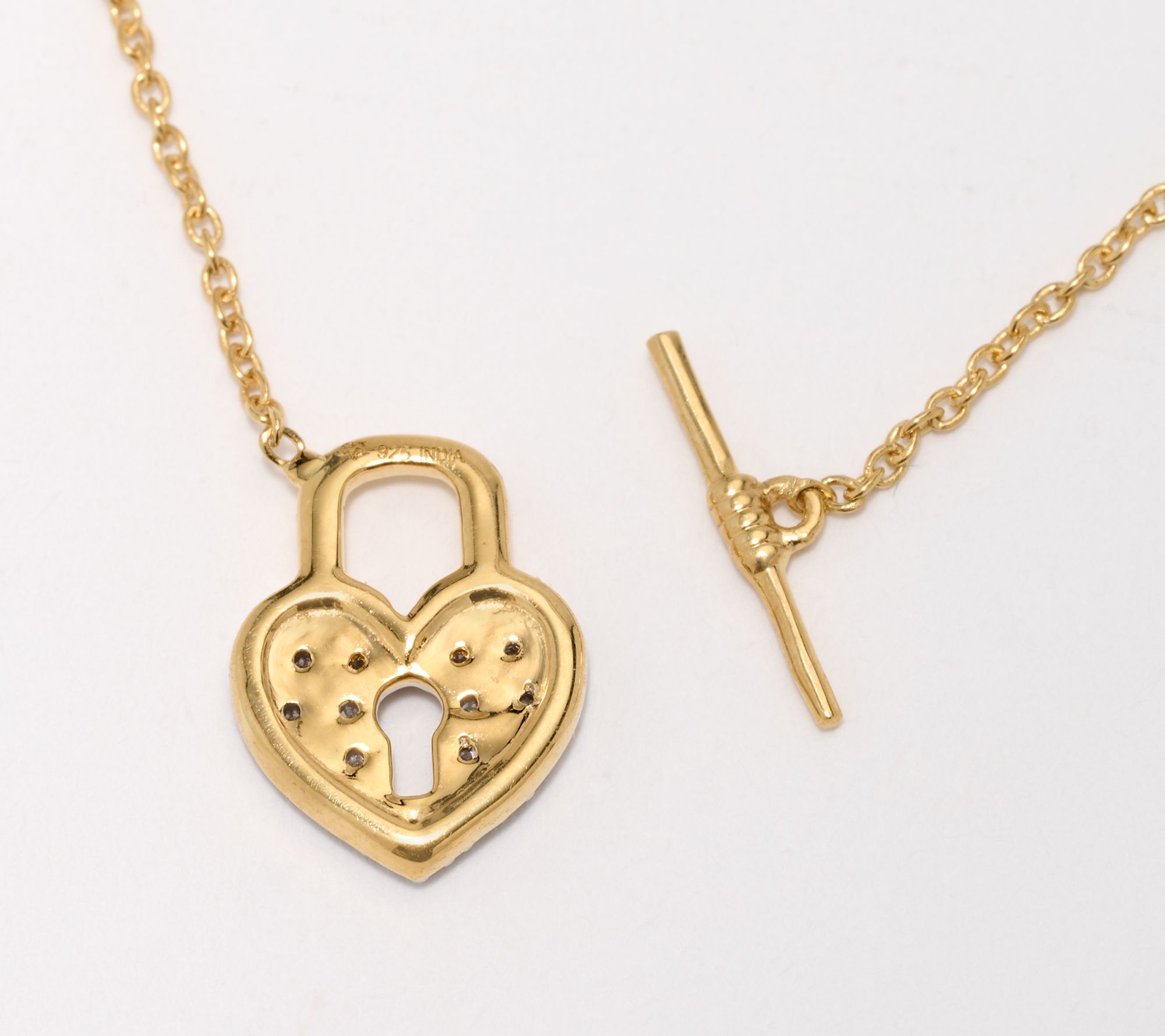 Accents by Affinity Diamonds Heart Toggle Necklace Sterling