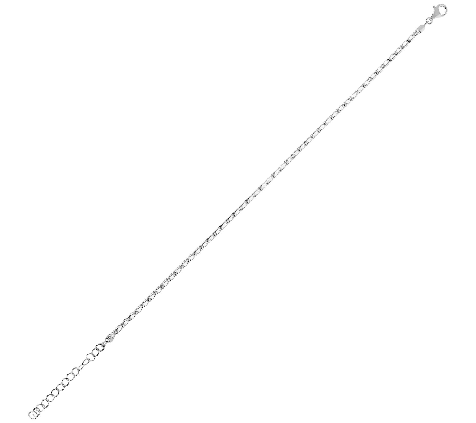 Diamonique 6.70 cttw Sterling Caged Tennis Ank le Bracelet