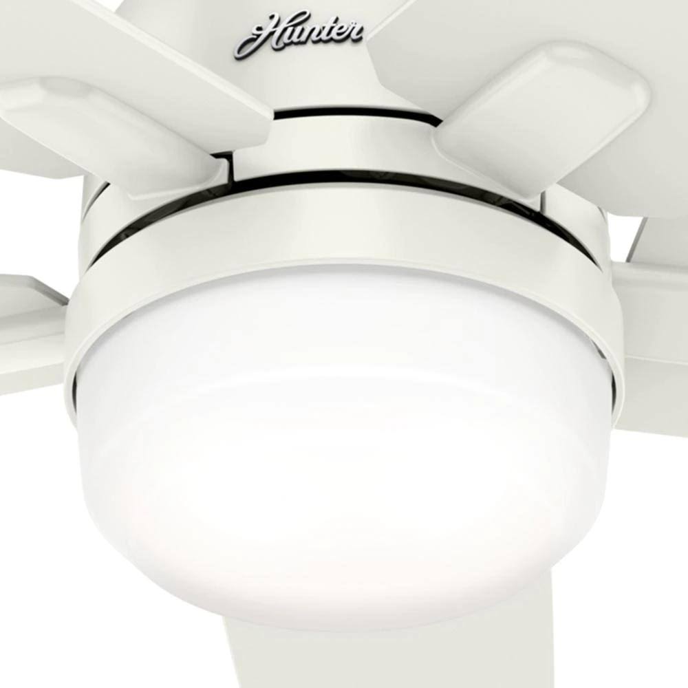 Hunter Cavera II 52 in. Indoor Fresh White WiFi-Enabled Smart Ceiling Fan with Light Kit and Remote 50477