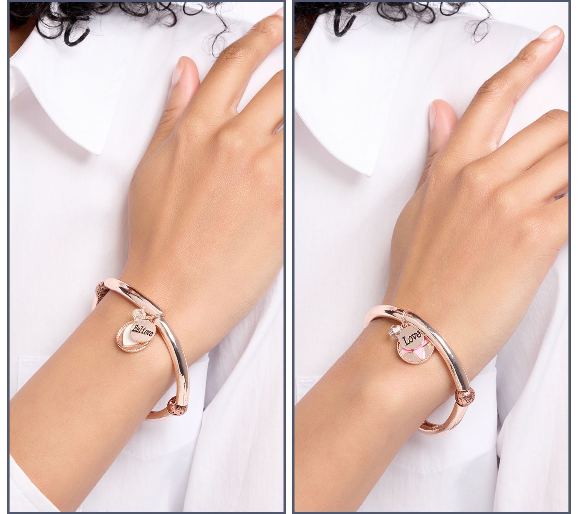 Zorbitz Set of 2 Lava Bead & Charm Stretch Bracelets