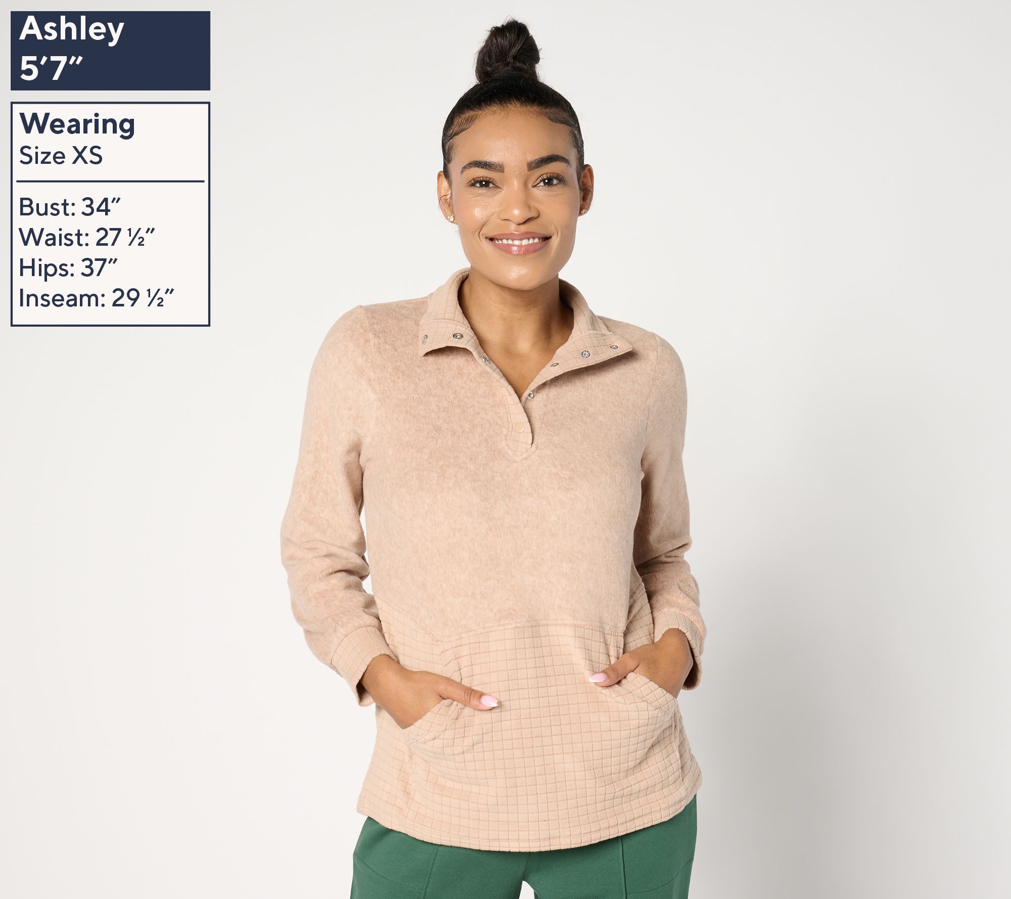 Cuddl Duds Fleecewear with Stretch Snap Front Pullover