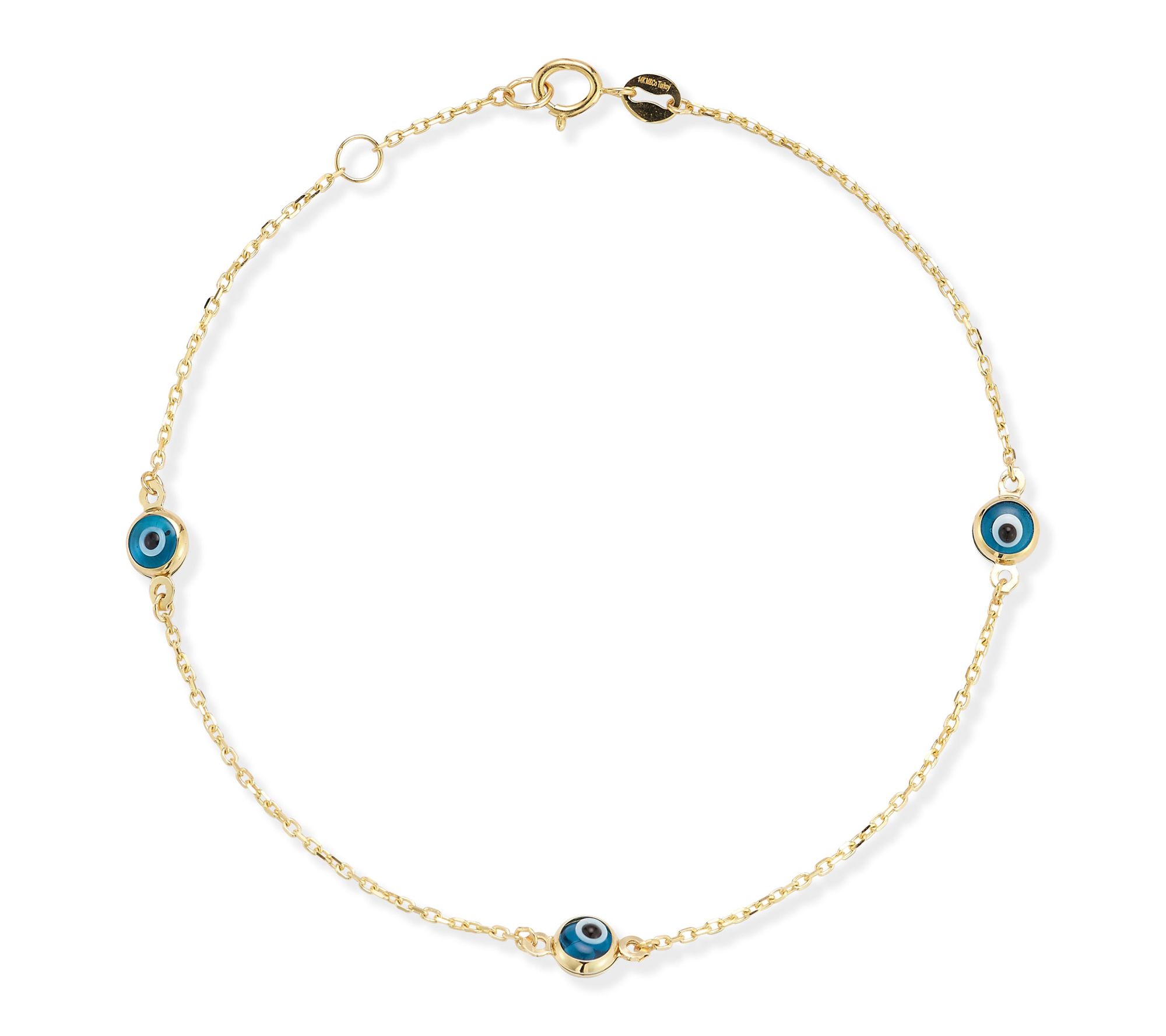 Luminosa Gold Evil Eye Station Bracelet, 14K
