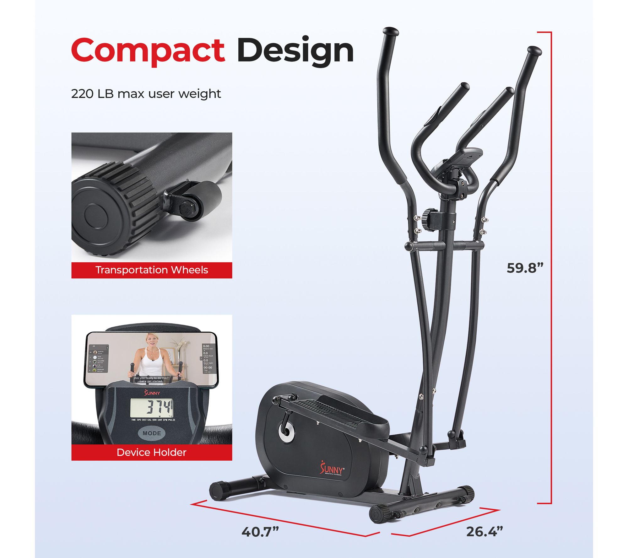 Sunny Health Magnetic Smart E905 Elliptical