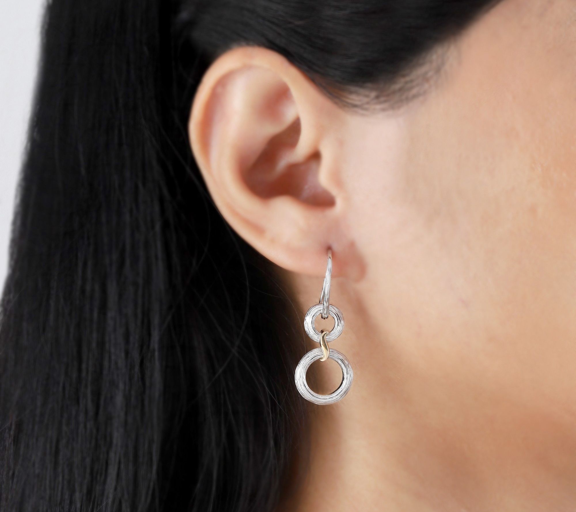 Ariva Sterling Silver & 18K Gold Clad Two-ToneDrop Earrings