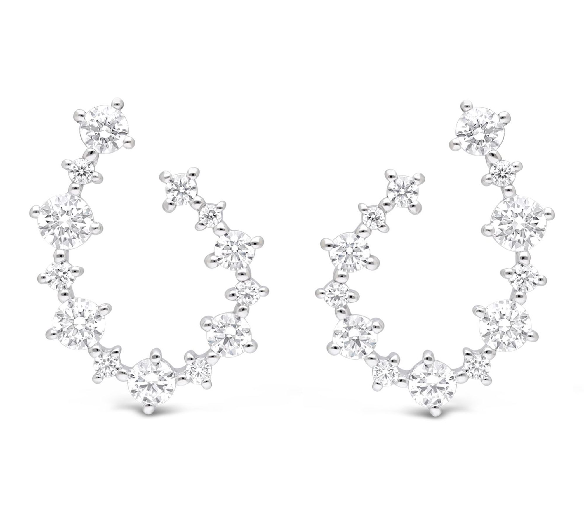 Ariva Sterling Silver Diamonique Galaxy Earrings