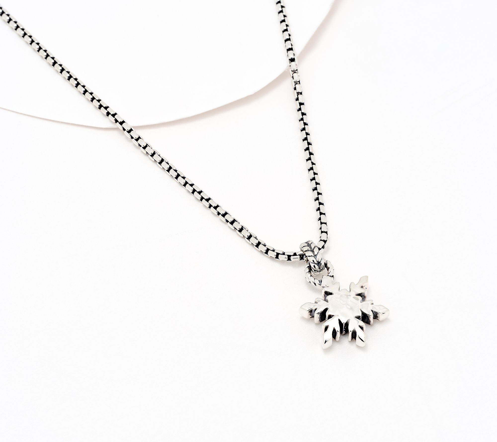 JAI Sterling Silver Baby Box Chain Symbols of Love Necklace, 10.0g