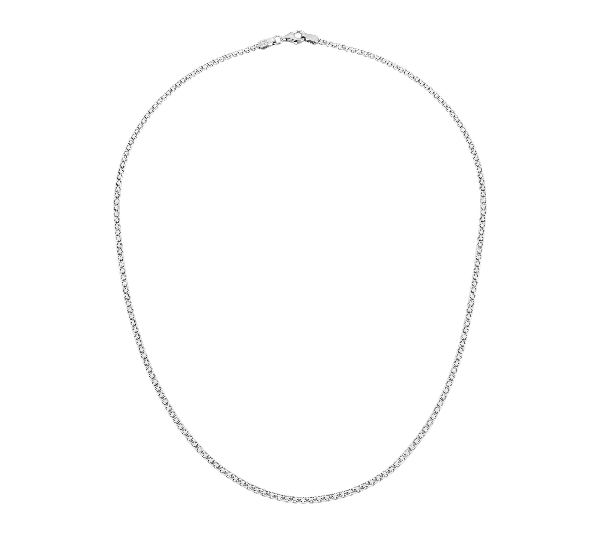 Silver Style 2.5mm Solid Bismarck Chain Necklace, Sterling