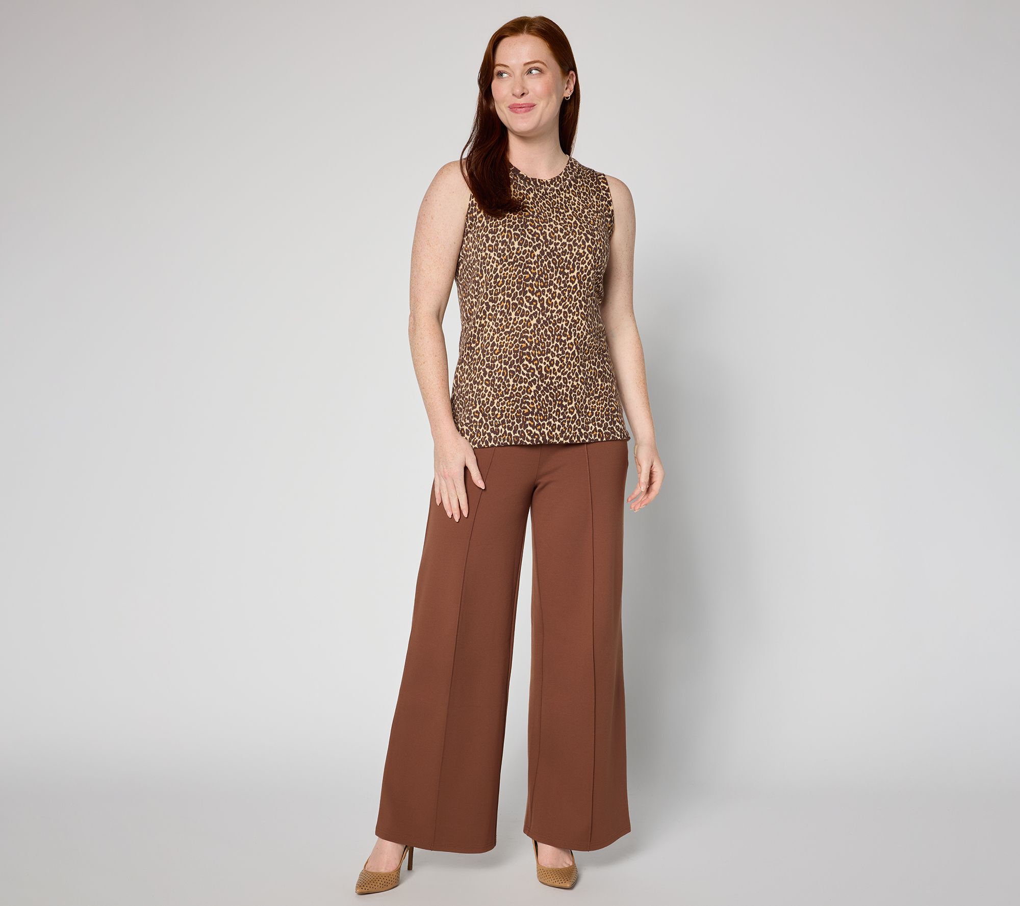 Joan Rivers Printed Leopard Sleeveless Sweater Tank