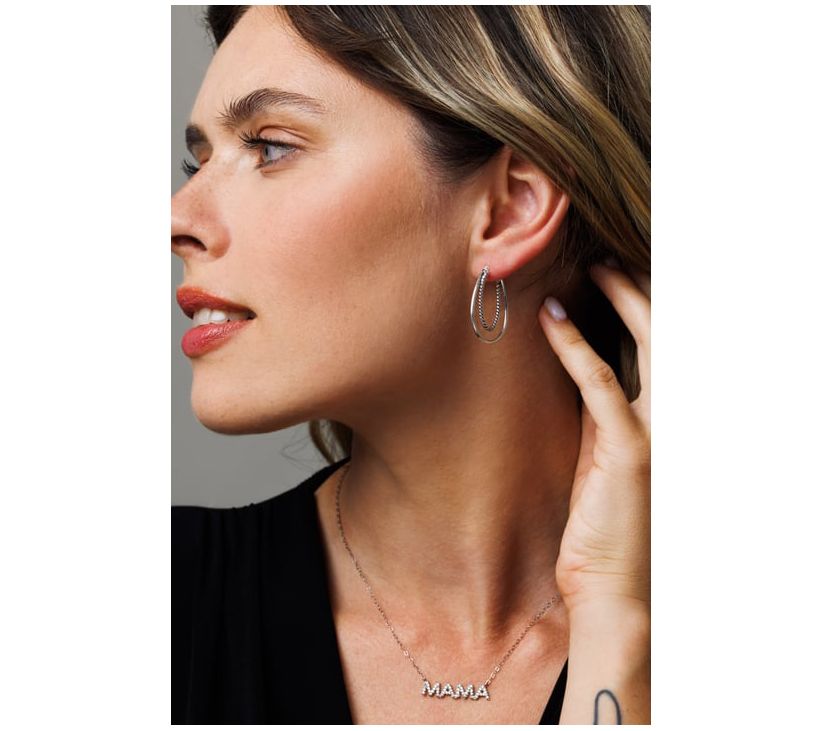 Or Paz Sterling Silver Freeform Double Hoop Earrings