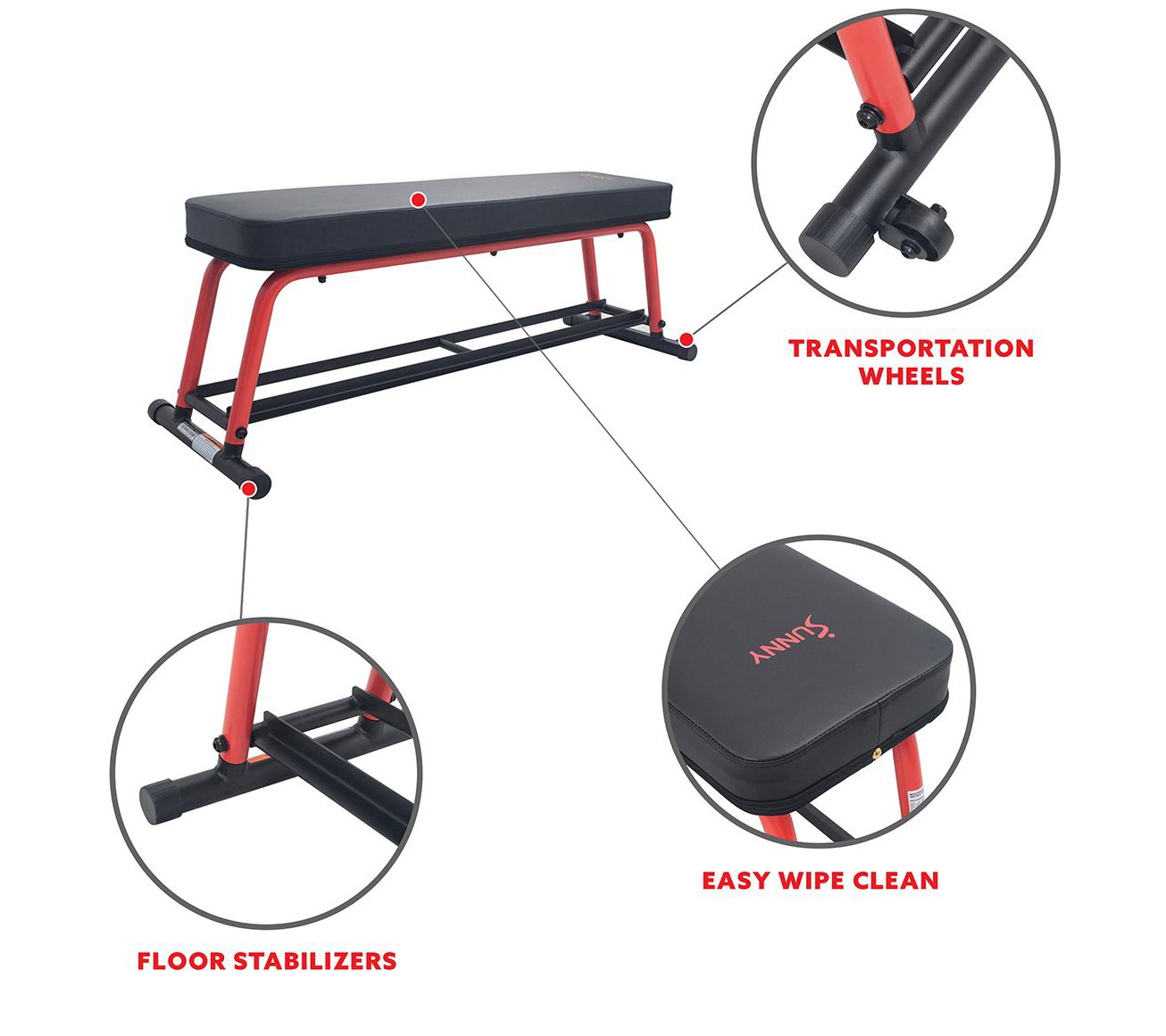 Sunny Health & Fitness Power Zone Flat Bench SF-BH6996