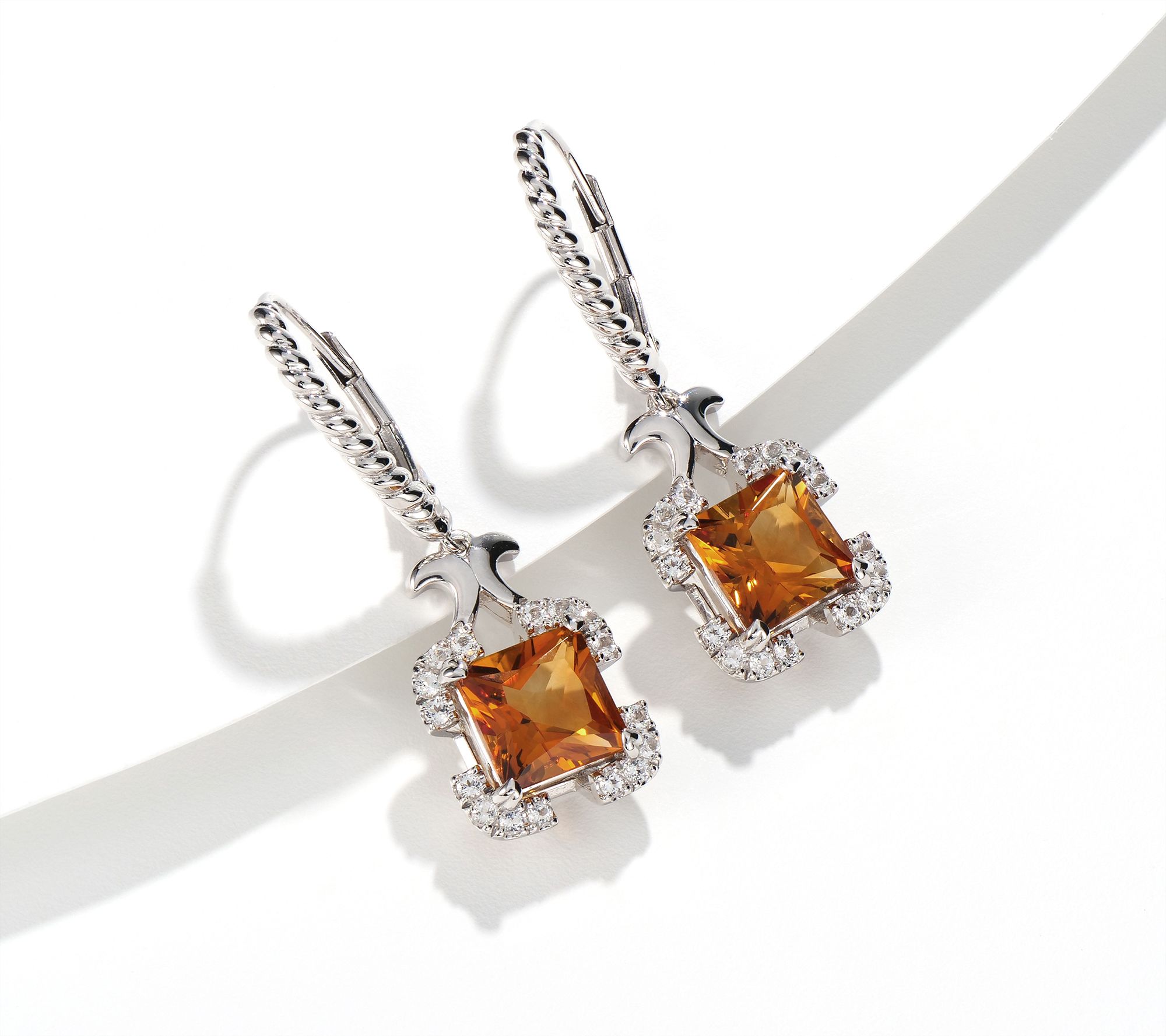 Christian James by Scott Grimes Sterling Silver Princess-Cut Earrings