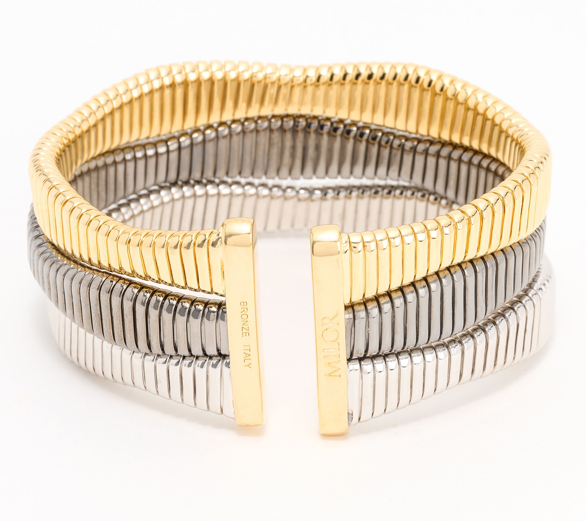 David Markstein Bronze Bold 3-Row Tubogas Cuff Bracelet