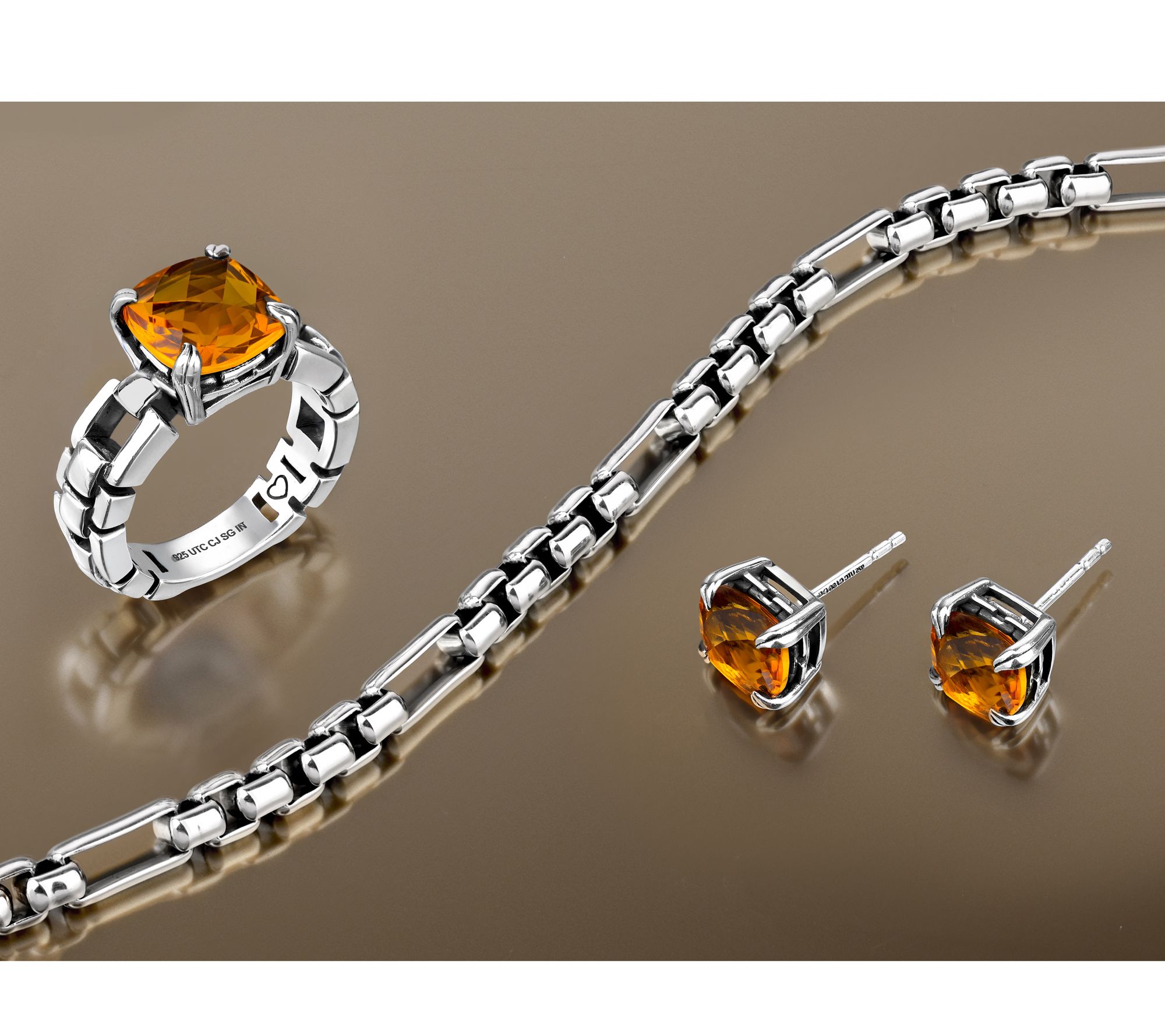 Christian James by Scott Grimes Sterling Silver Cushion Cut Stud Earrings