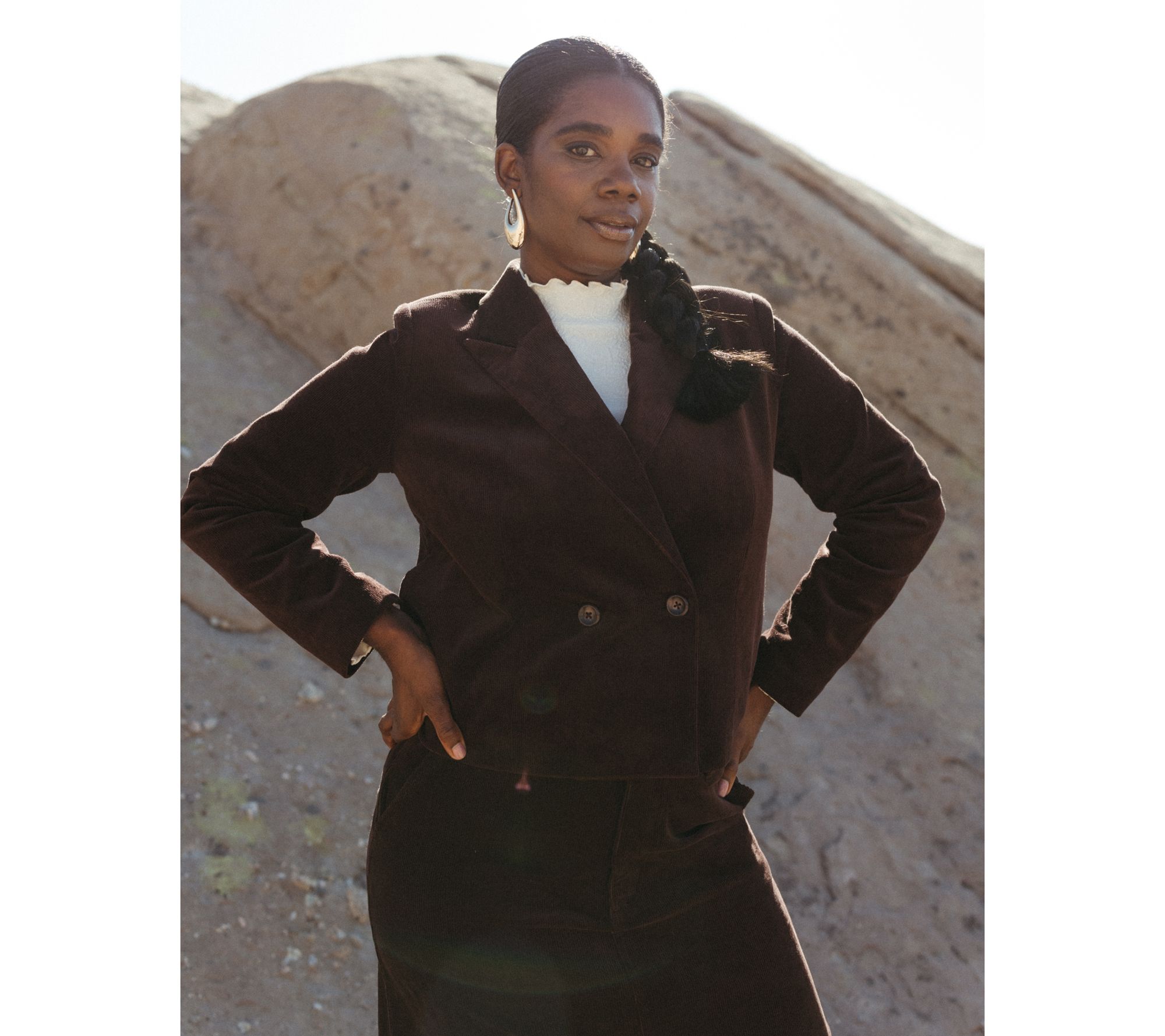 Me by Jennie Garth Easy Fit Corduroy Cropped Blazer