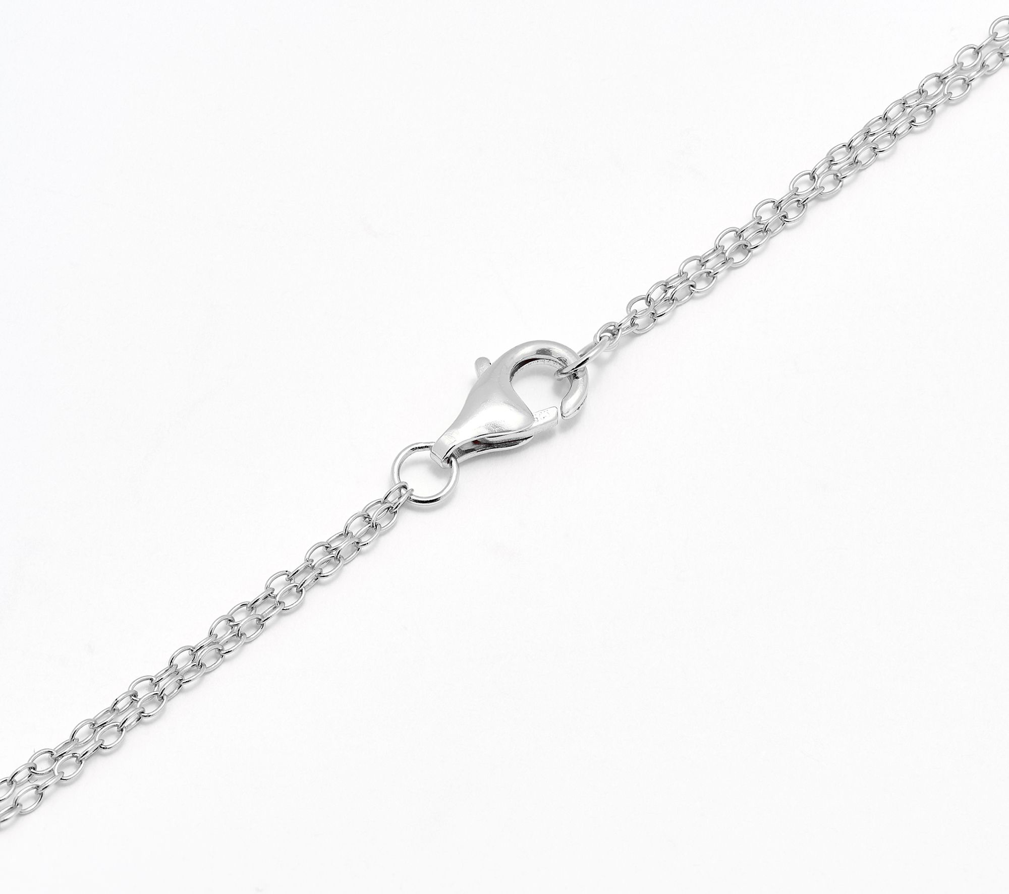 Diamonique Sterling Silver Initial Necklace with Gift Box