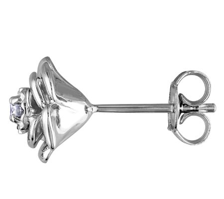 Affinity 1/10 cttw Diamond Flower Earrings, Sterling