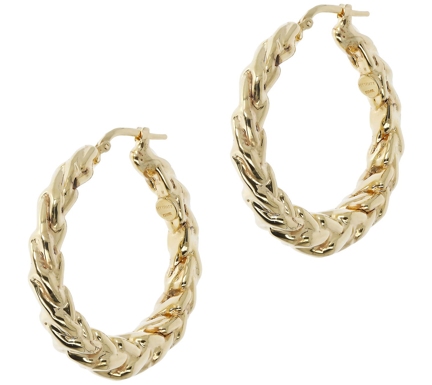 Italian Gold Graduated Round Hoop Earrings, 14K