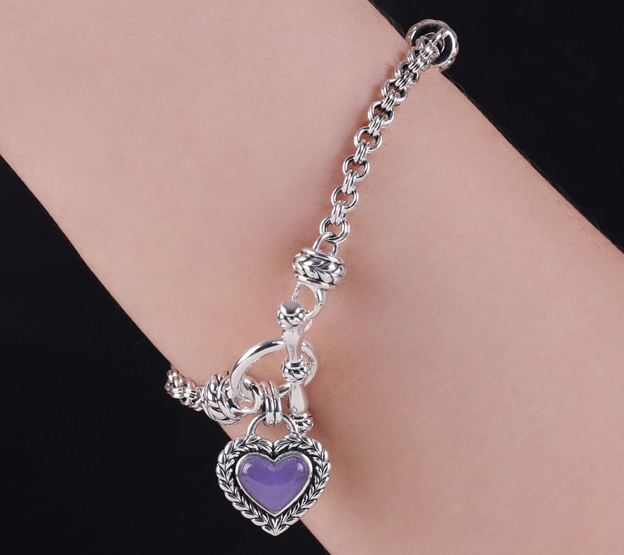 Tiffany Kay Studio Sterling Lavender Jade HeartBracelet