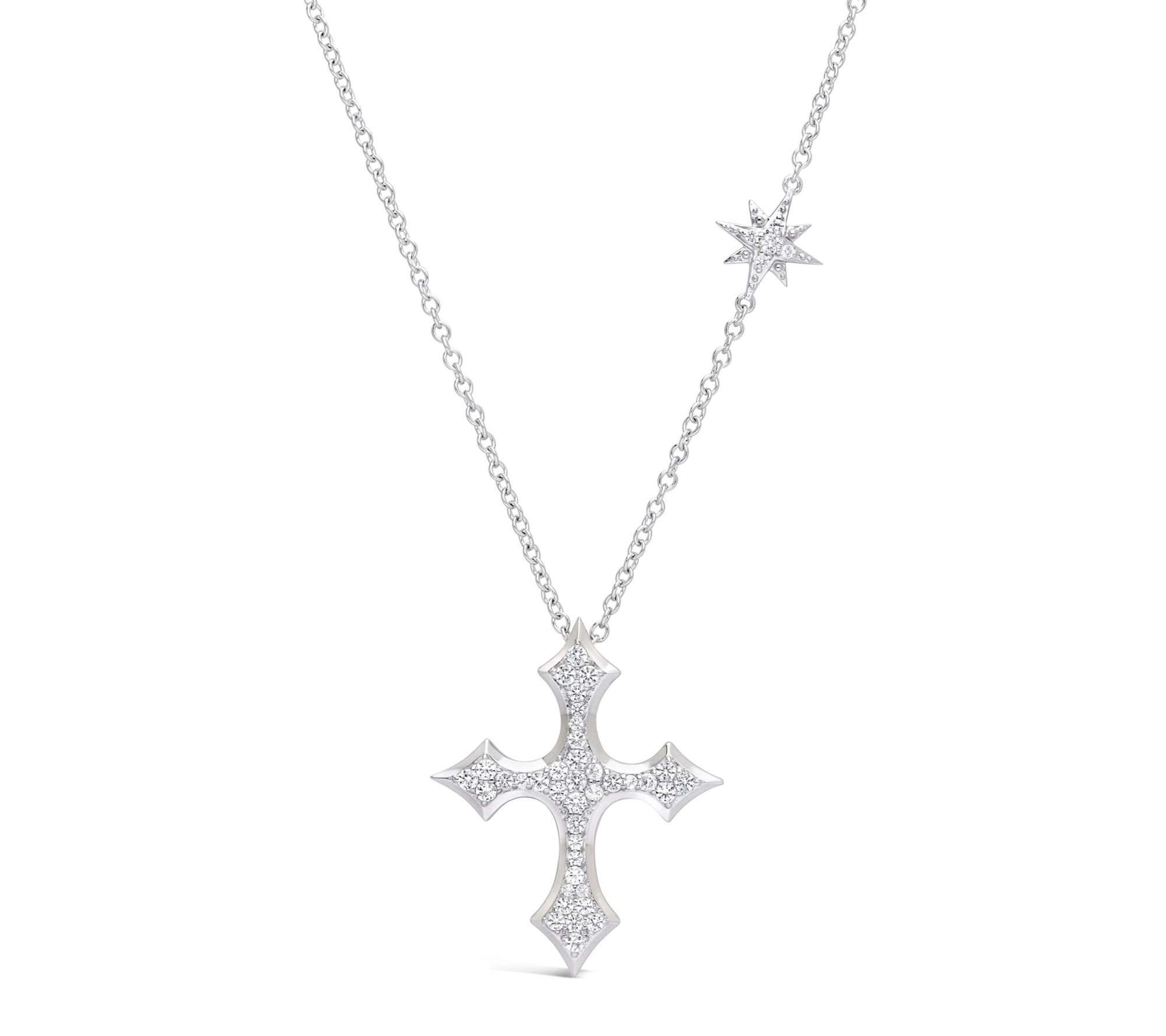 Margo Manhattan Sterling Silver Topaz FAITH Cross Necklace