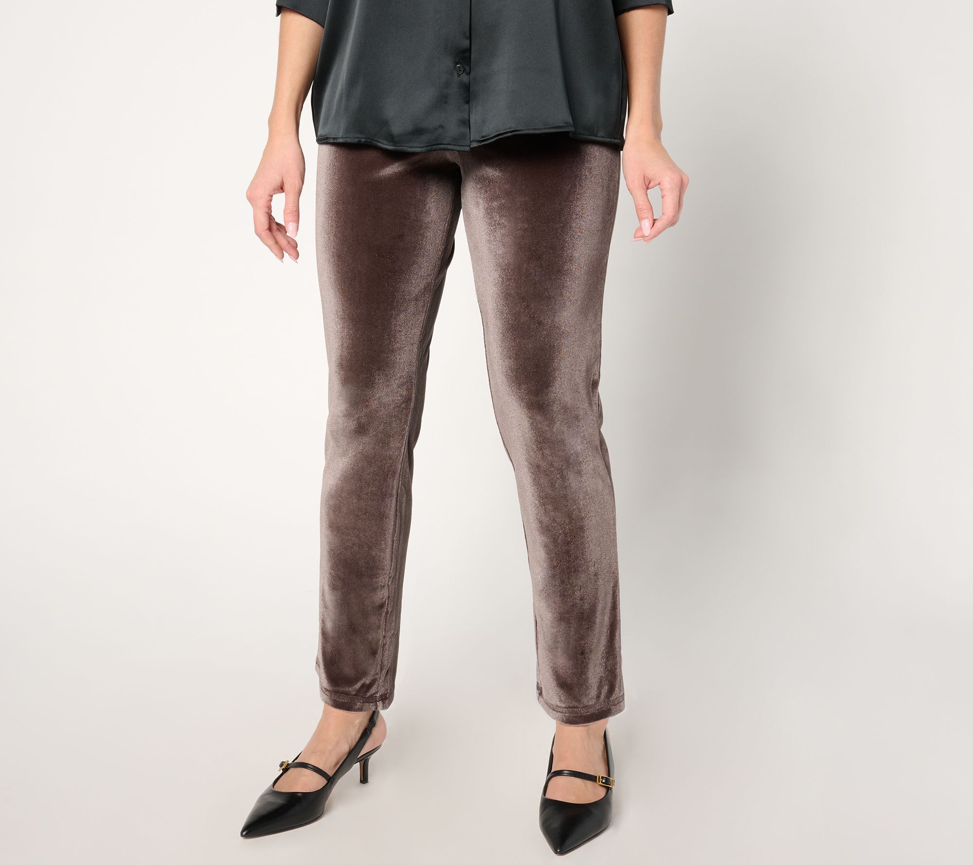 BEAUTIFUL by Lawrence Zarian Petite Velvet Pull-On Cigarette Pant