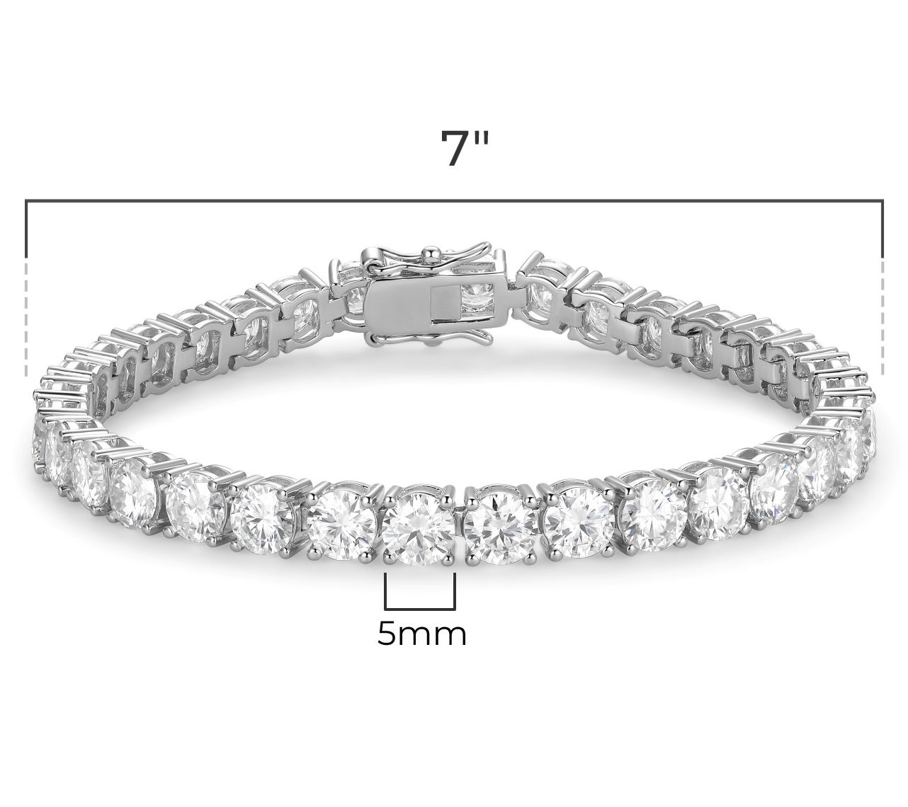 Sterling Silver 16.50 cttw Moissanite Tennis Bracelet