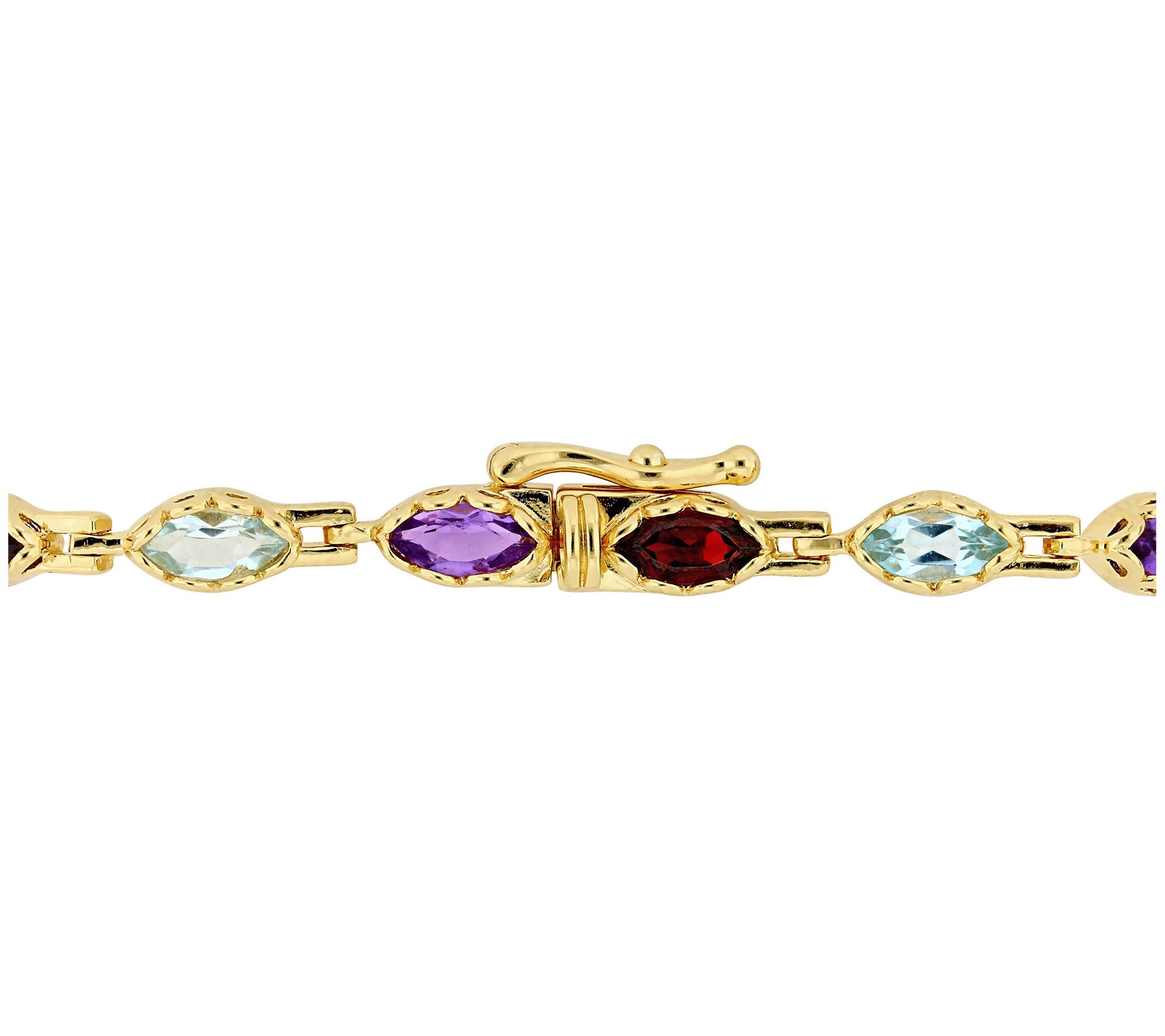 18K Gold-Plated Sterling 4.50 cttw Multi-Gemstone Bracelet