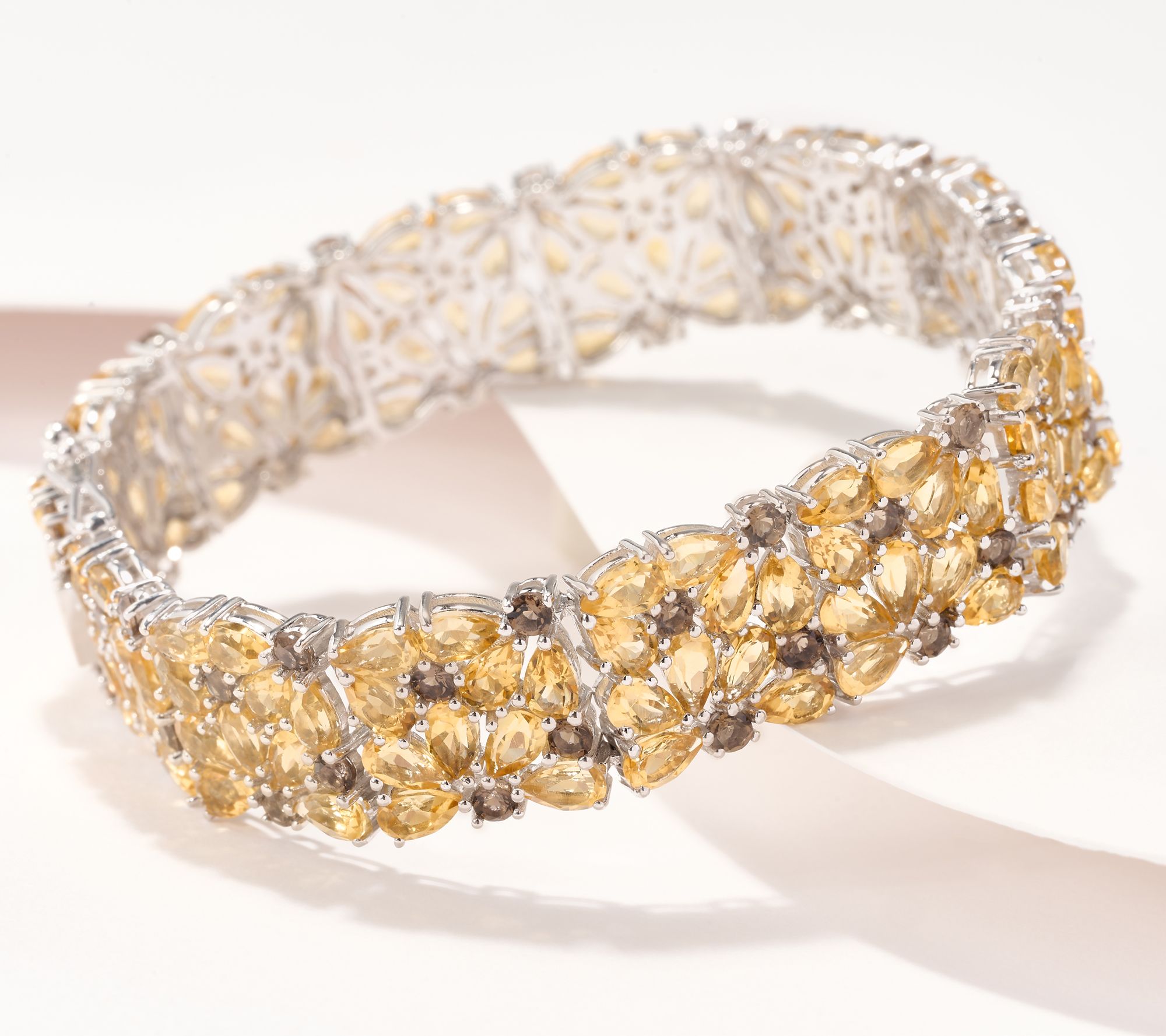 Affinity Gems Floral Gemstone Bracelet, Sterling Silver