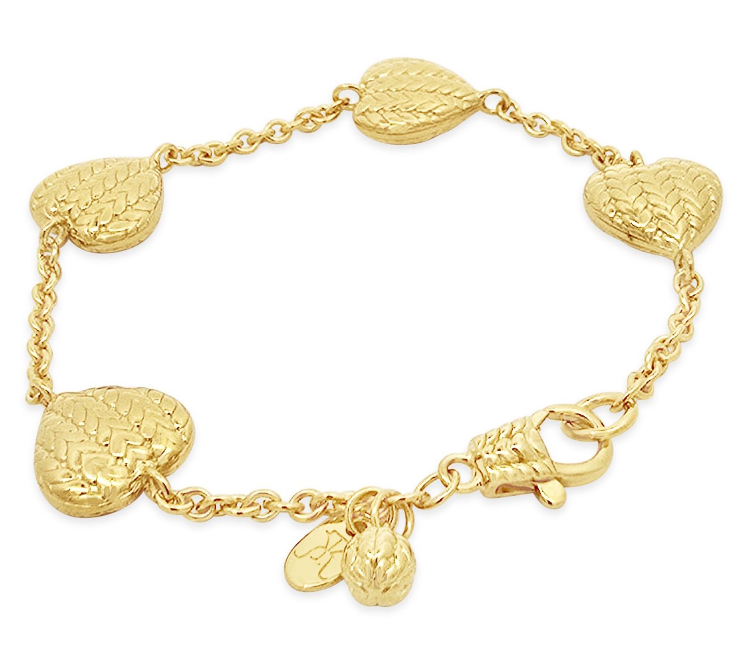 Tiffany Kay Studio 14K Clad Herringbone Heart Station Bracelet