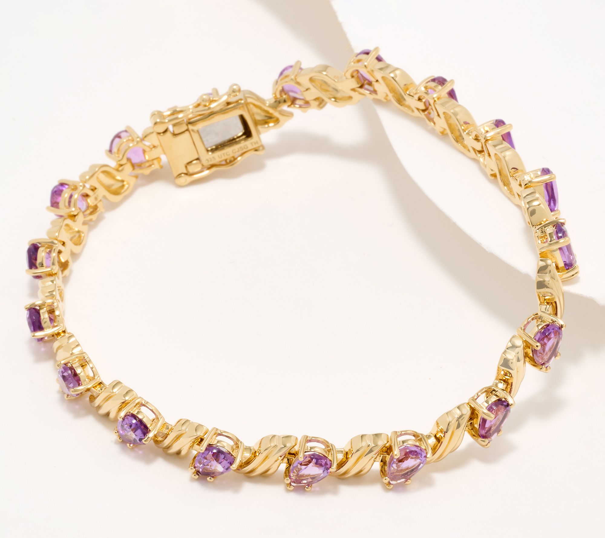 Christian James by Scott Grimes 14K Gold Clad Ripple Gemstone Tennis Bracelet