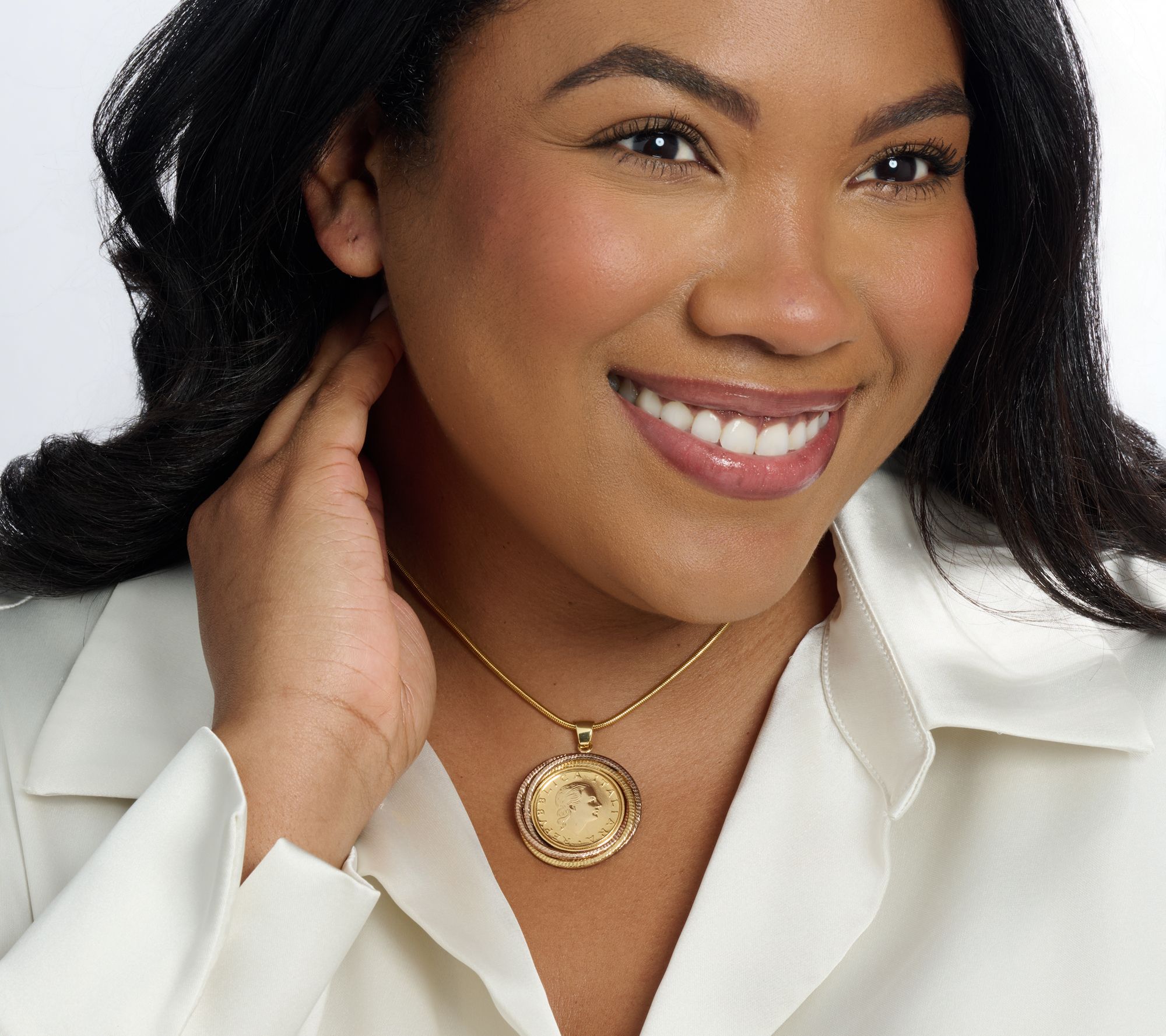 David Markstein Bronze Triple Wrapped 200 Genuine Lira Coin Necklace