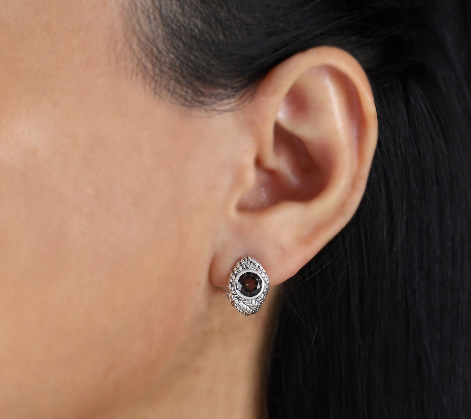 Tiffany Kay Sterling Studio Smoky Quartz Purl Knit Earrings