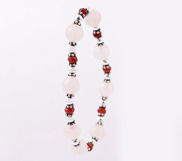 Artisan Crafted Sterling Silver Gemstone Bead Bracelet