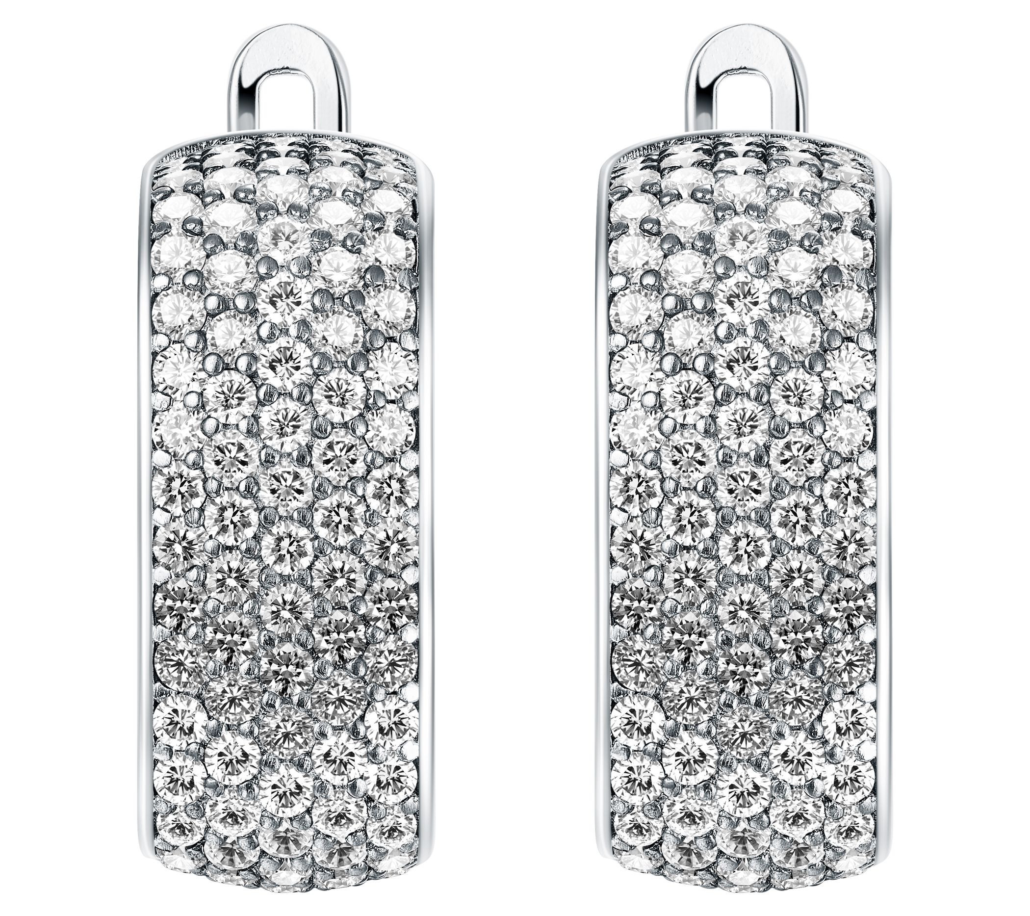 Diamonique 3.00 cttw Square Hoop Earrings, 14KRose Plated