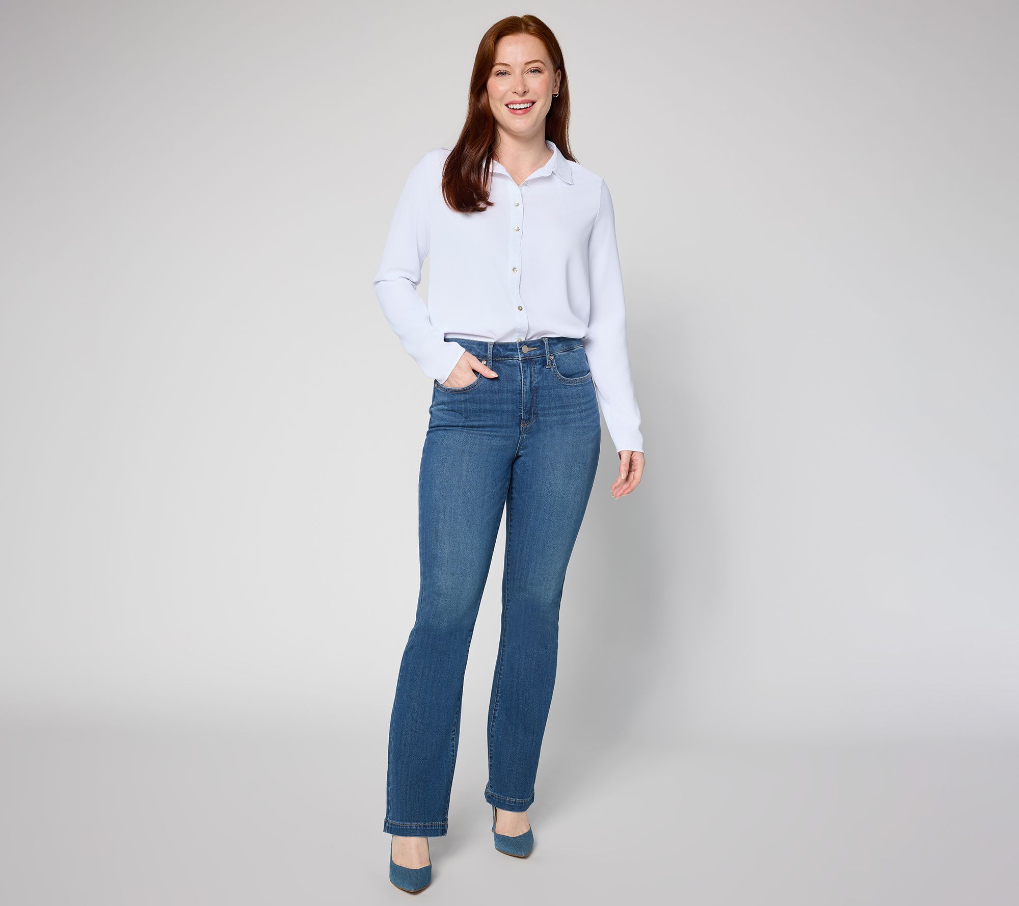 NYDJ Regular Sure Stretch High-Rise Barbara Bootcut Jeans - Regular
