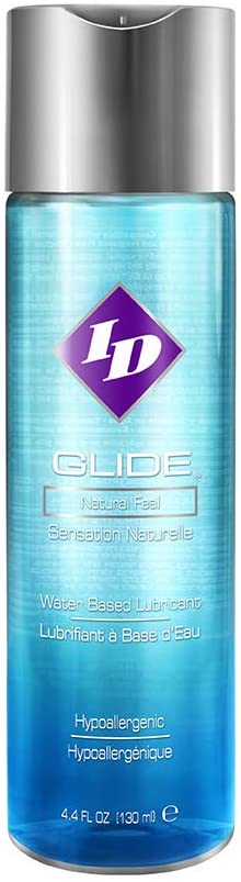 ID Lubricants Glide 128 Fl Oz Natural Feel Water-Based Personal Lubricant, Clear, 128 Oz