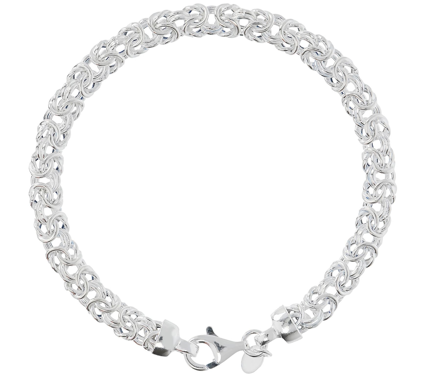 UltraFine Silver Polished Byzantine Link Bracelet