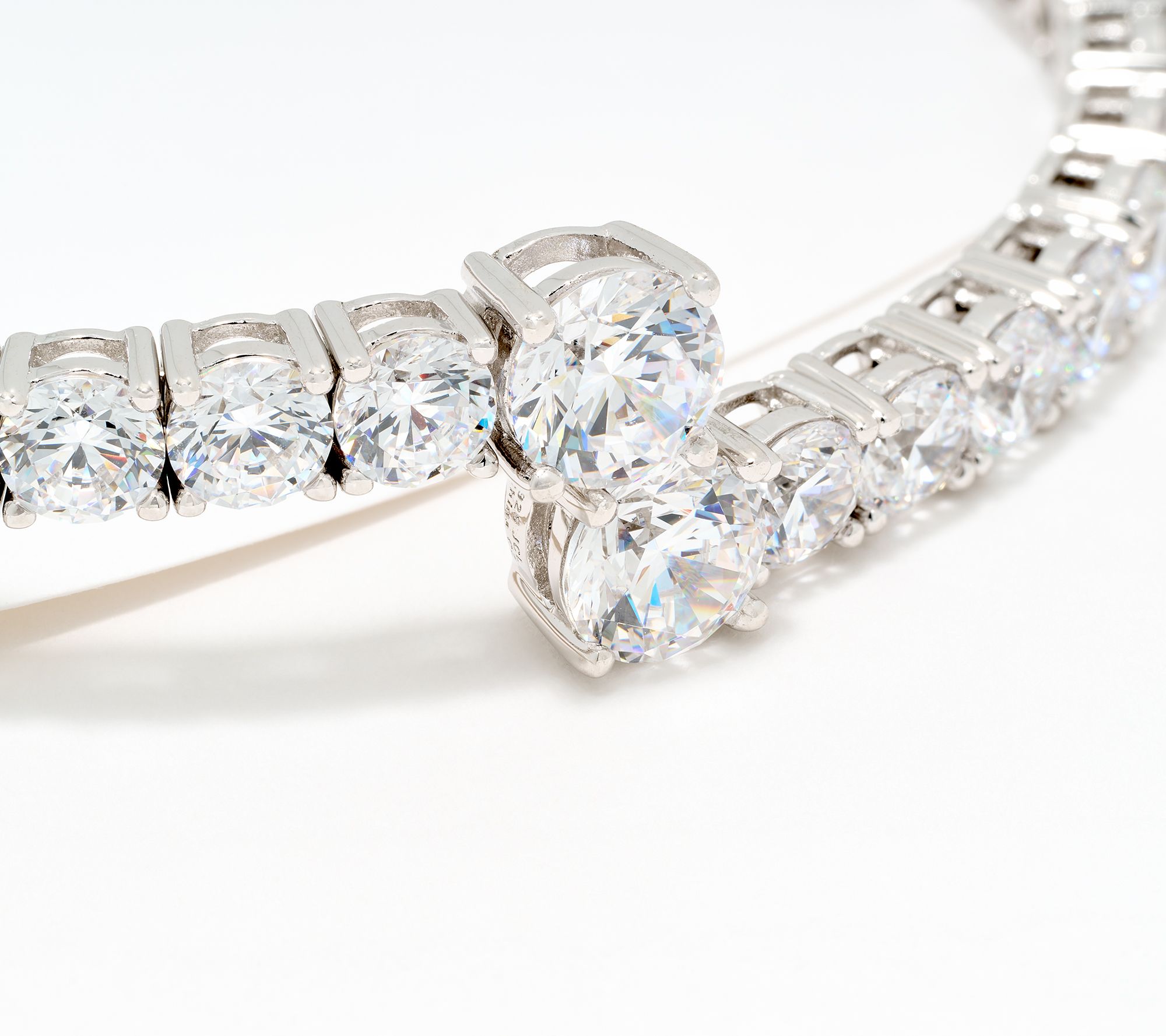 Diamonique x Jennifer Miller Overlap Flex Bracelet, Sterling Silver