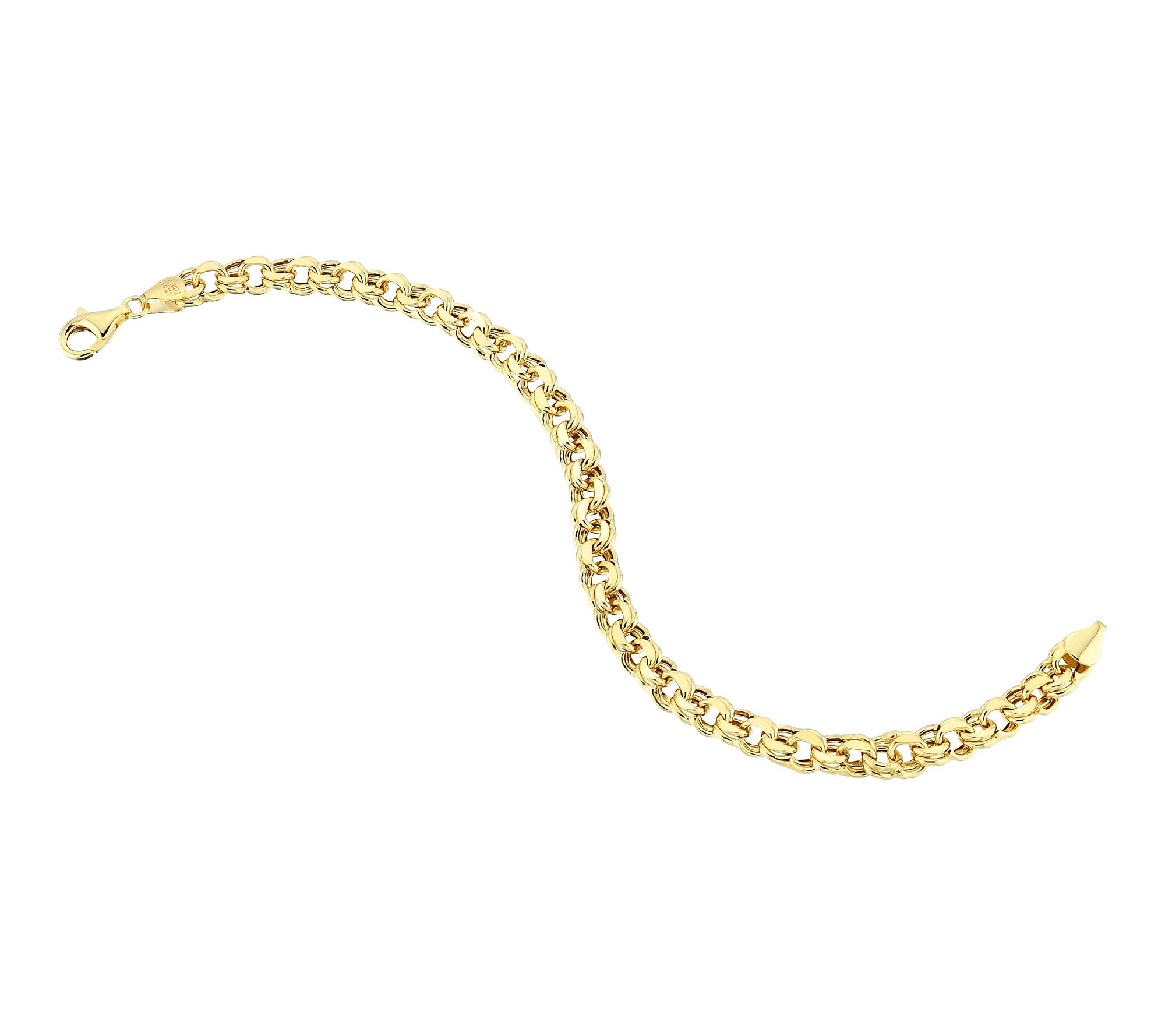 Silver Style 6mm Diamond Cut Rolo Link Bracelet, Sterling