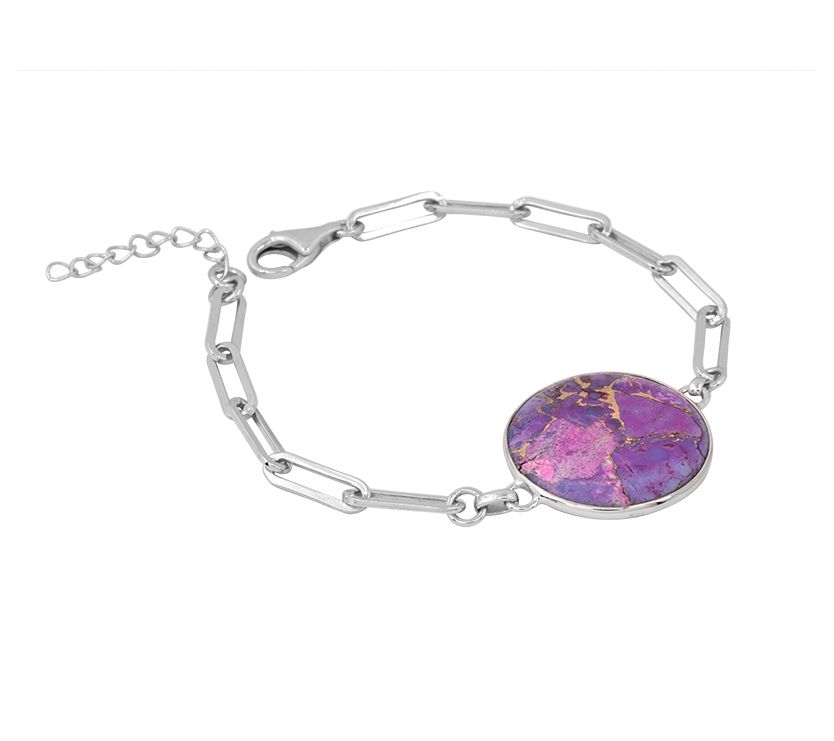 Affinity Gems Purple Turquoise Bracelet, Sterling Silver