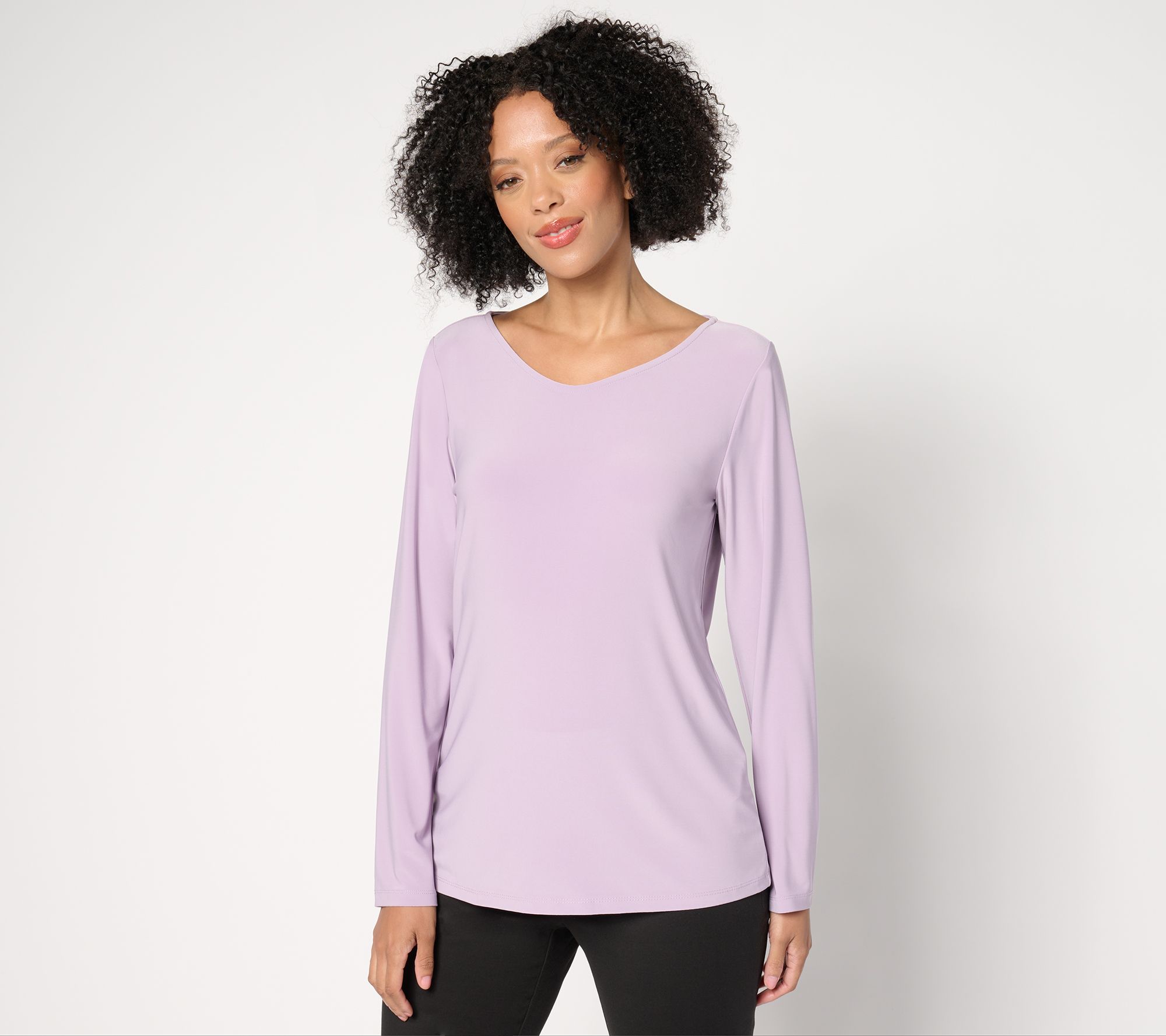 Dennis Basso Italia Knit Top with Voop Neckline