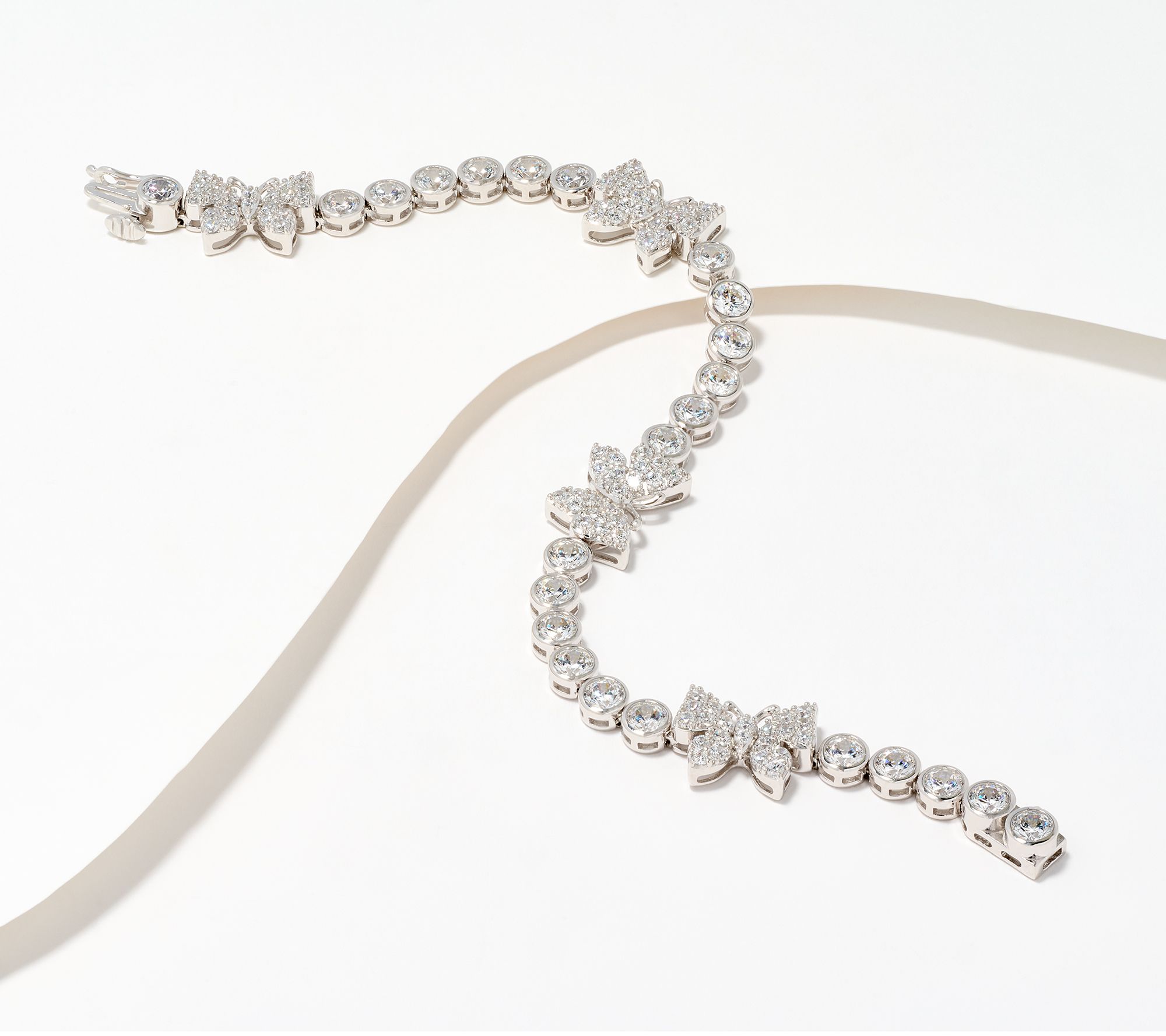 Diamonique x Jennifer Miller Motif Station Bracelet, Sterling Silver