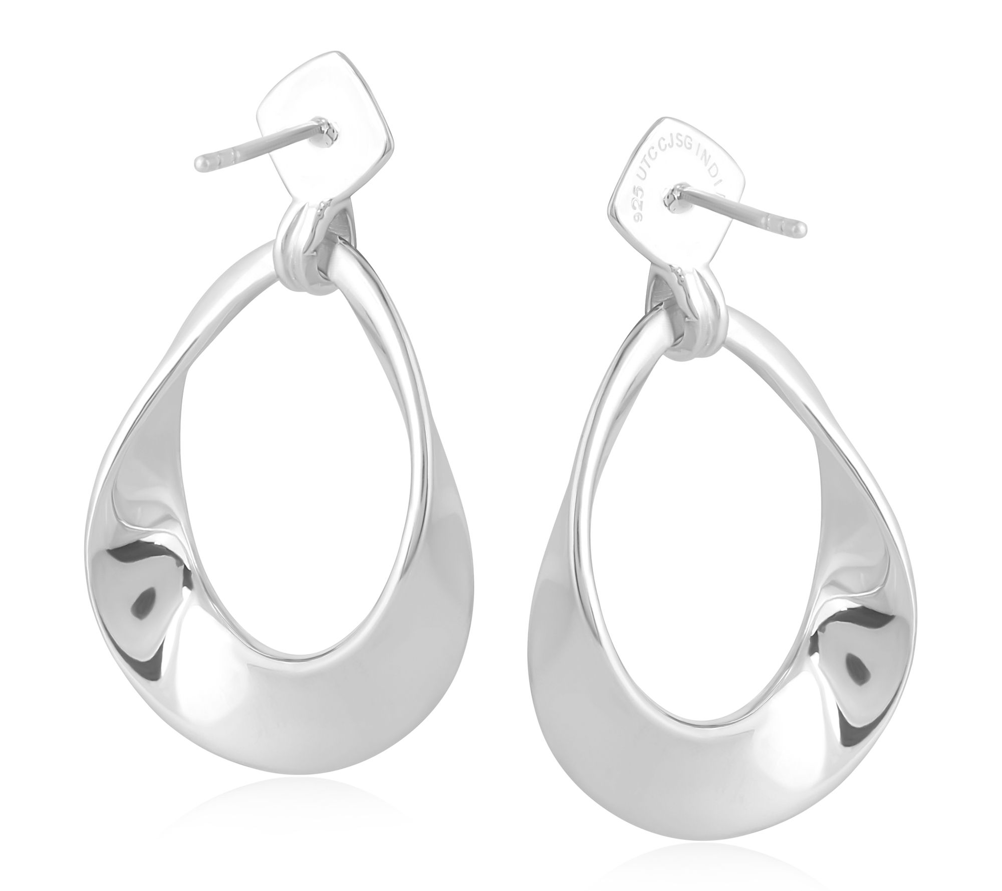 Christian James Sterling Silver Pear Shape Dangle Earrings