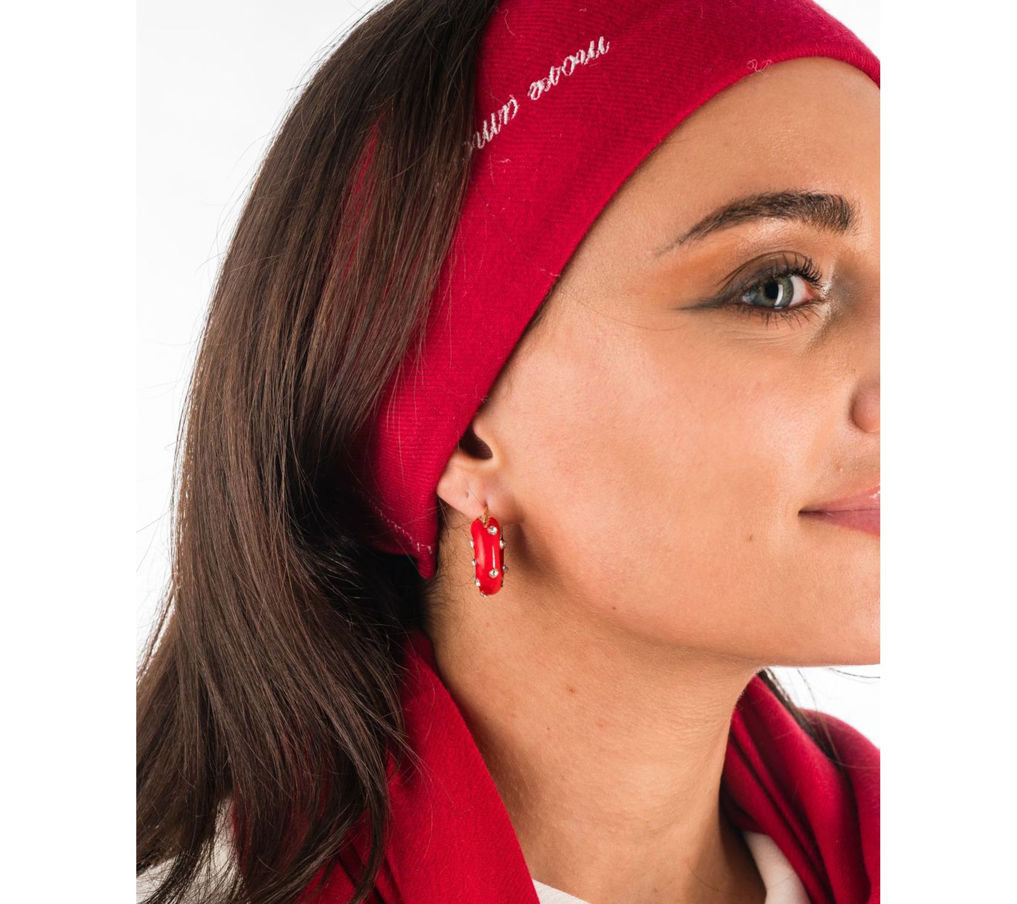 Violet & Brooks Enamel Holiday Hoop & Stud DuetEarrings