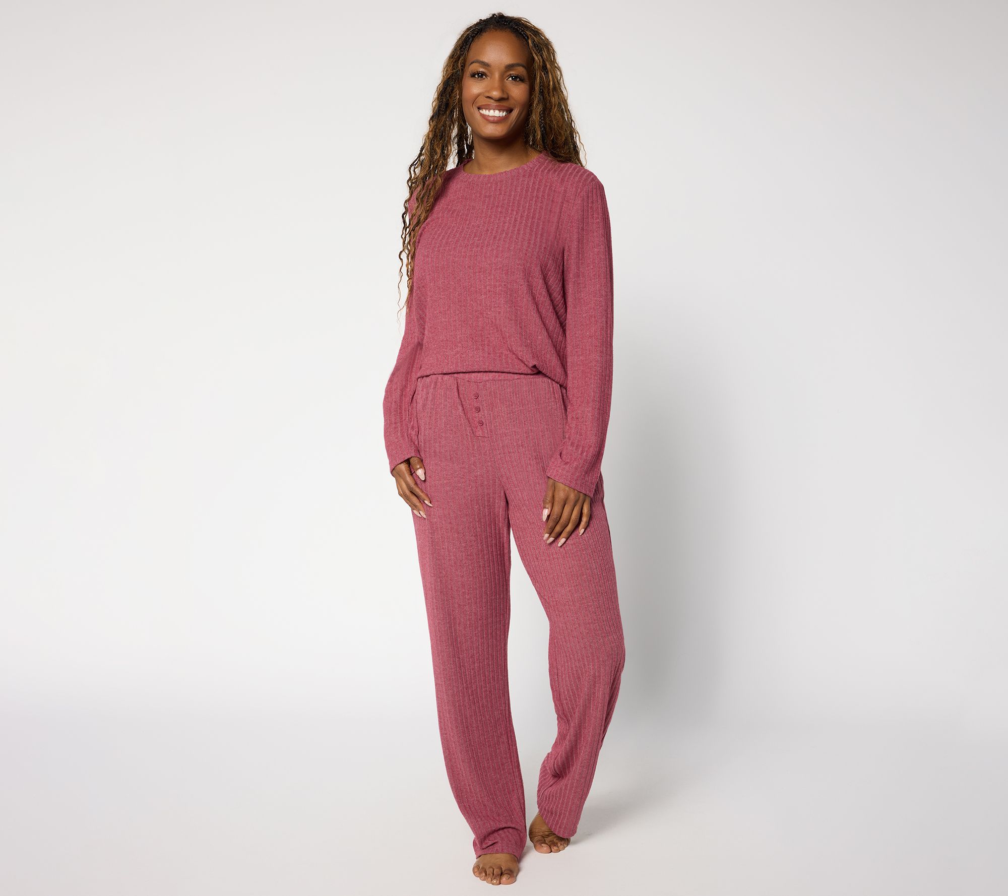 Berkshire Homewear Heathered Long Sleeve & Pant Hacci Set