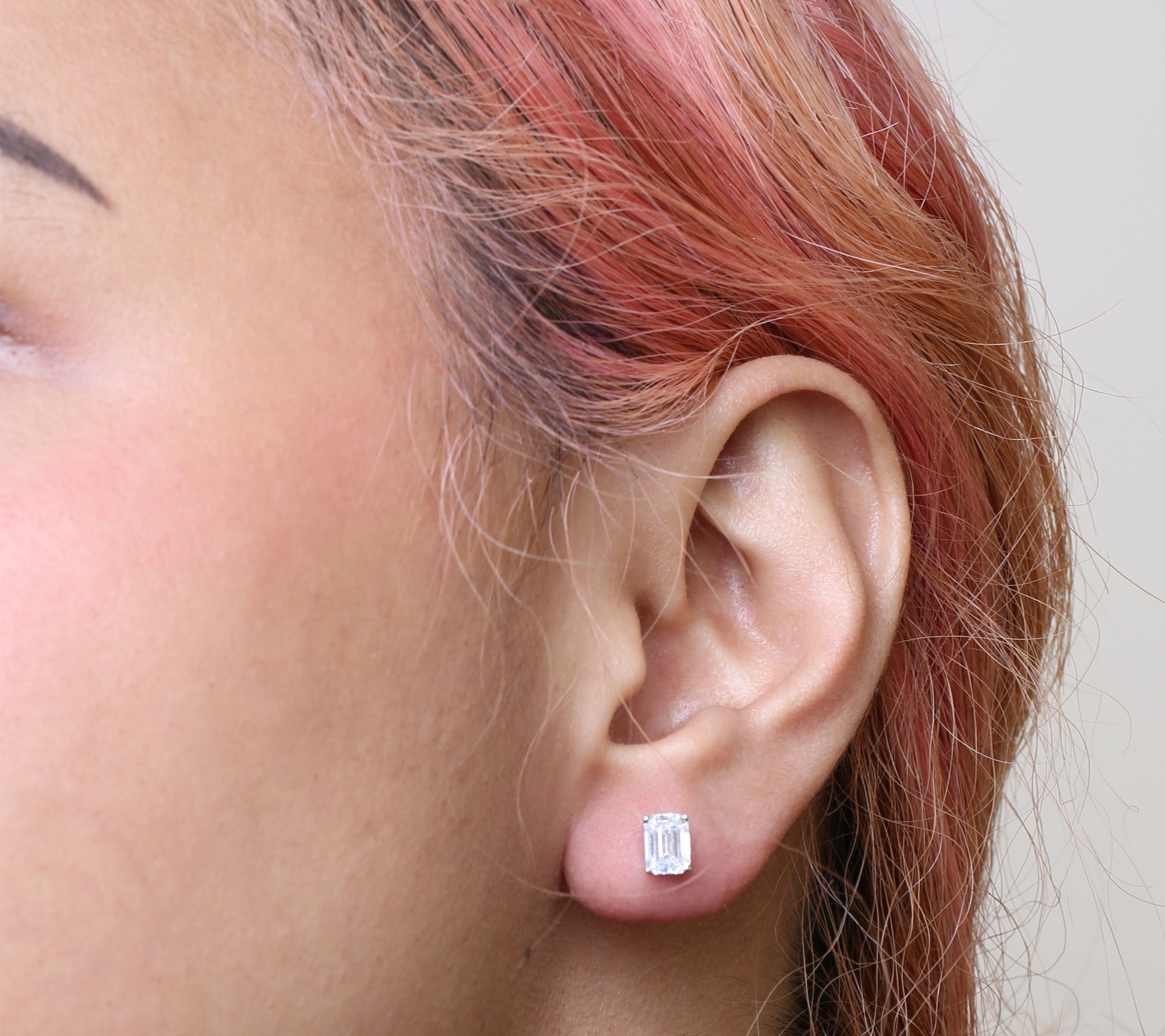 Haus of Brilliance Emerald Cut Lab-Grown Diamond Earrings, 14