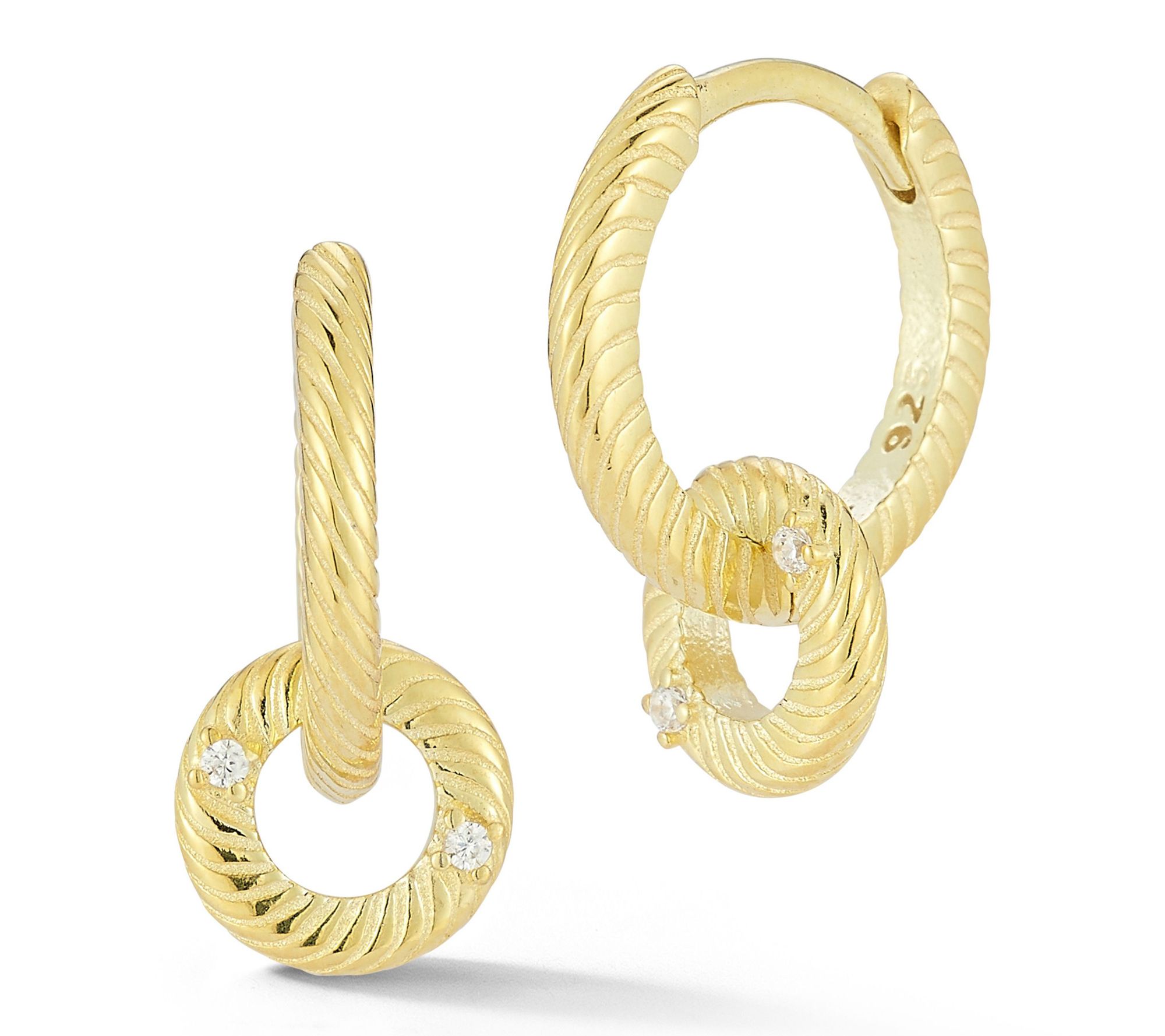 Sterlina Silver Dainty Twist Huggie Hoop Earrings, Sterling