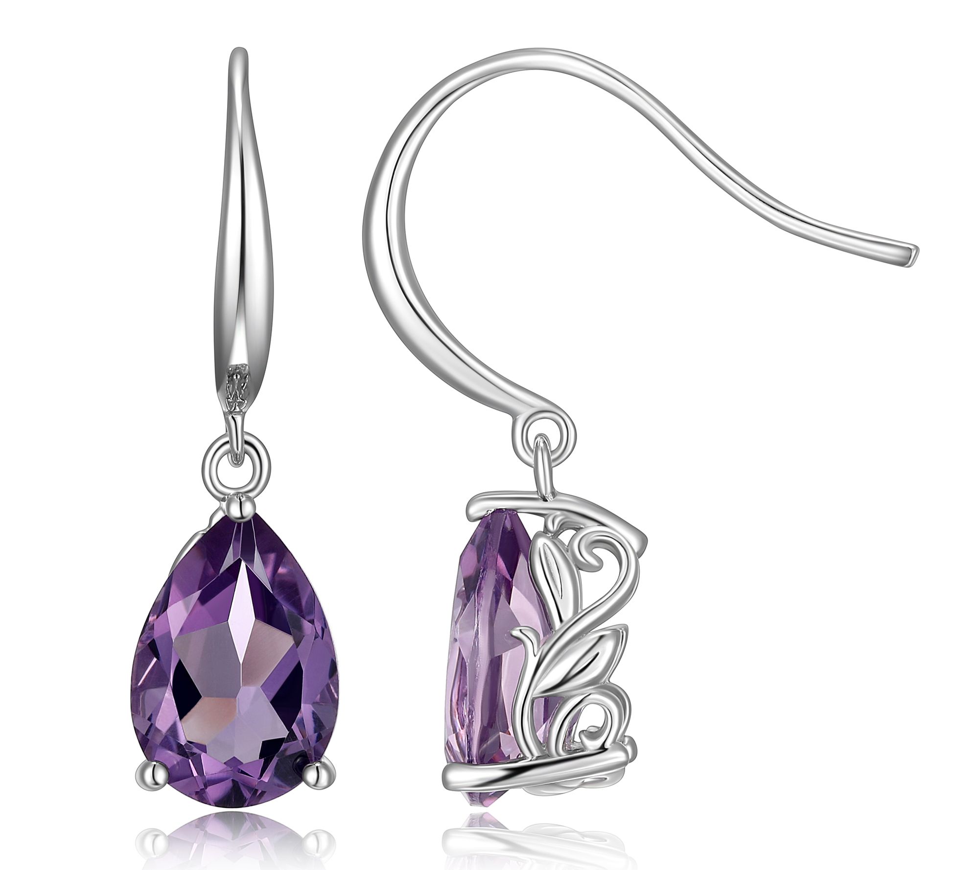 Affinity Gems 3.60 cttw Amethyst Dangle Earrings, Sterling